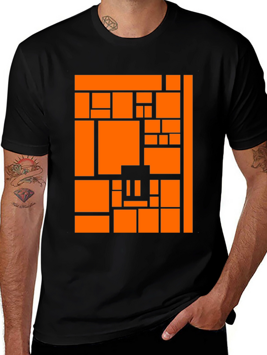 Abstract Graphic Tee - Modern Block Pattern