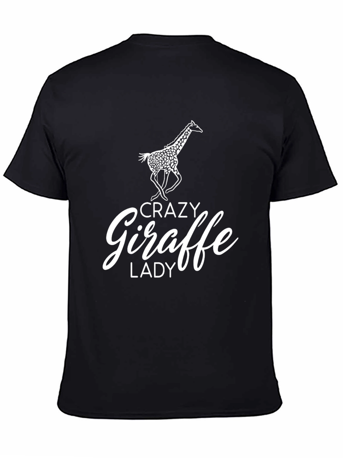 Crazy Giraffe Lady Black T-Shirt