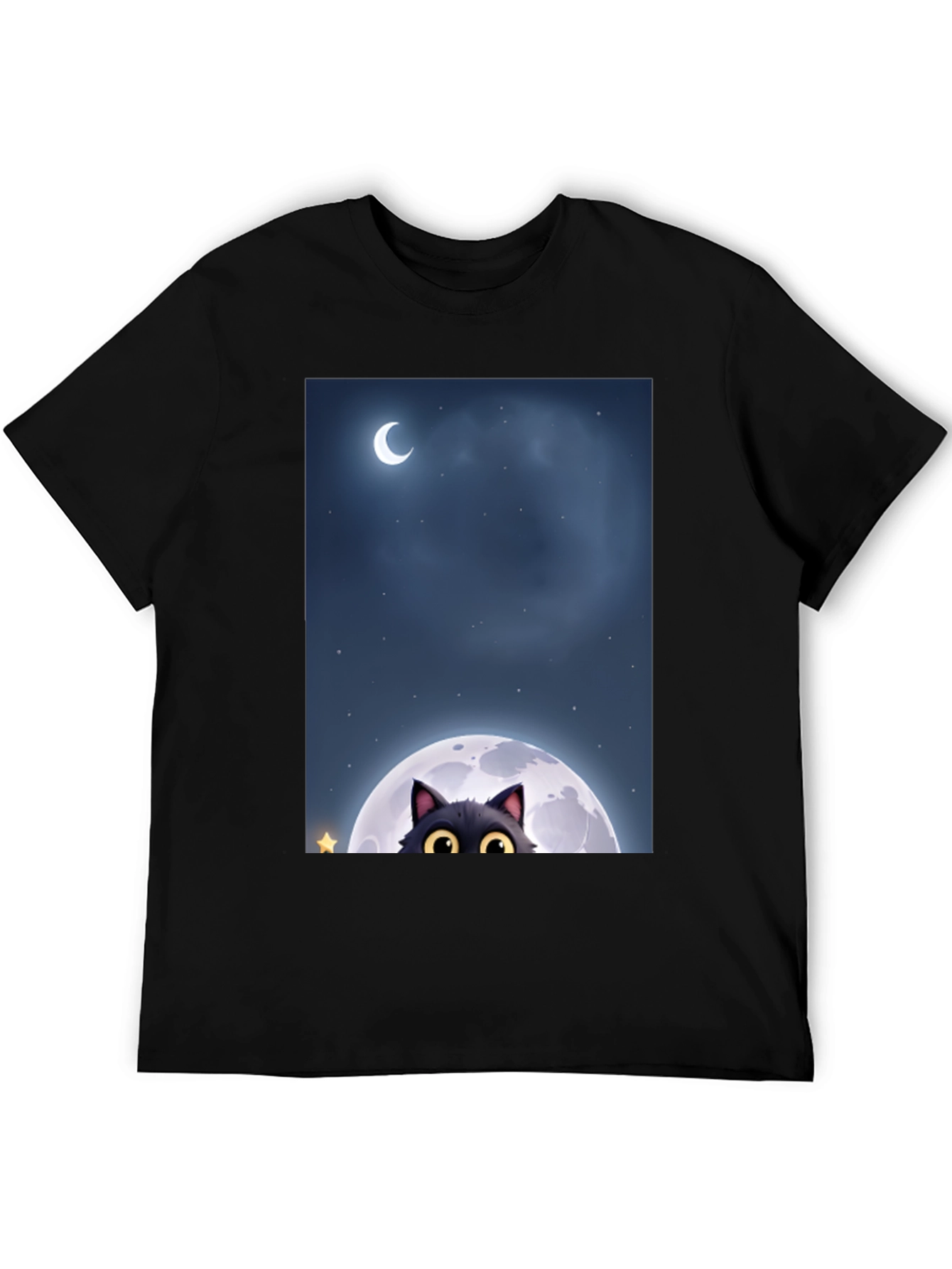 Black Cat Moon Graphic Tee