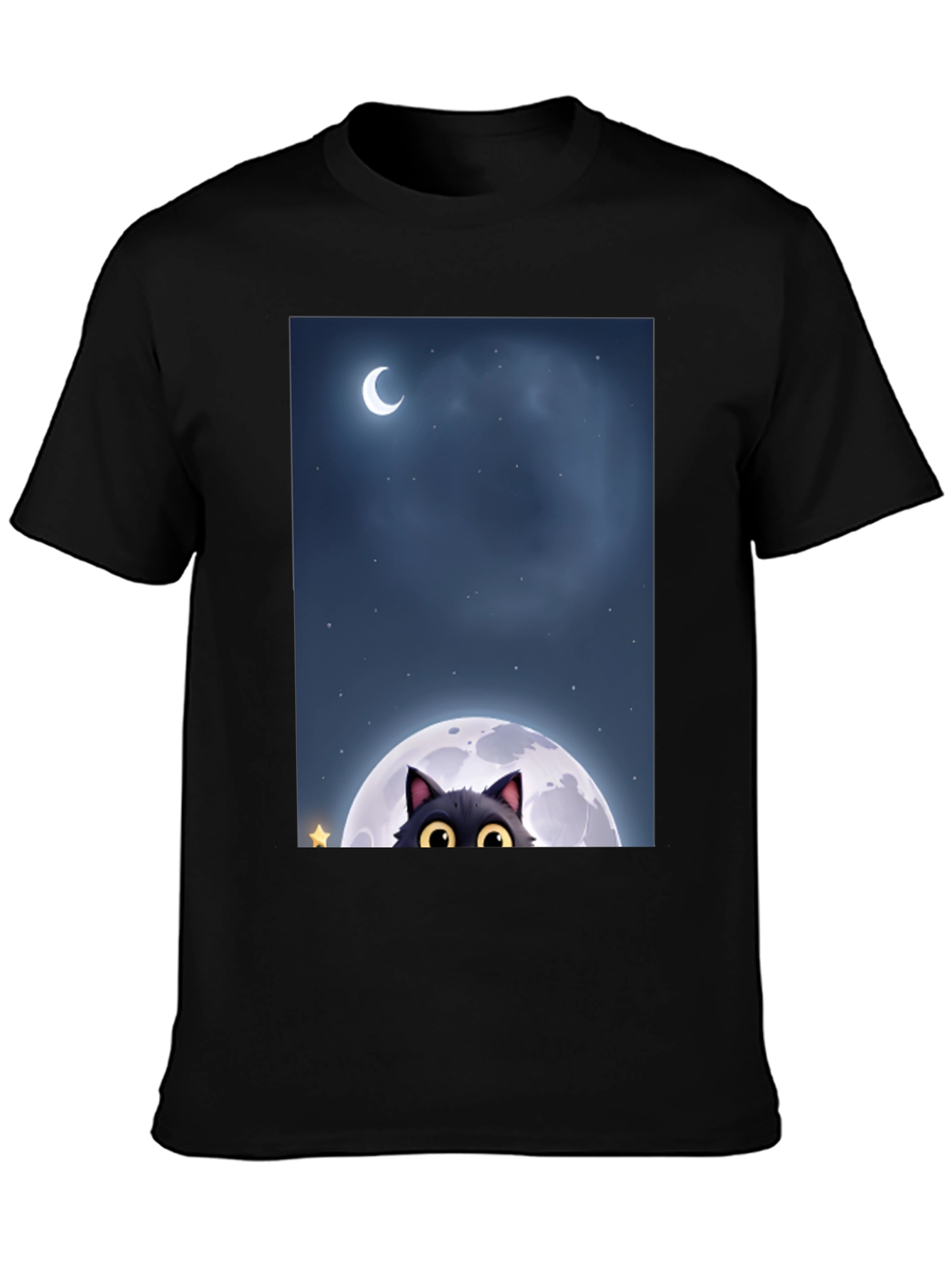 Black Cat Moon Graphic Tee