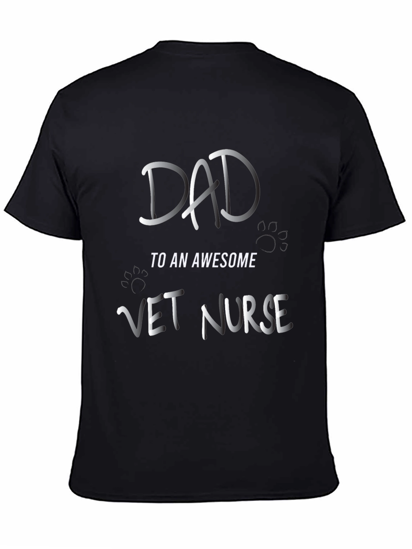Dad To An Awesome Vet Nurse Black T-Shirt