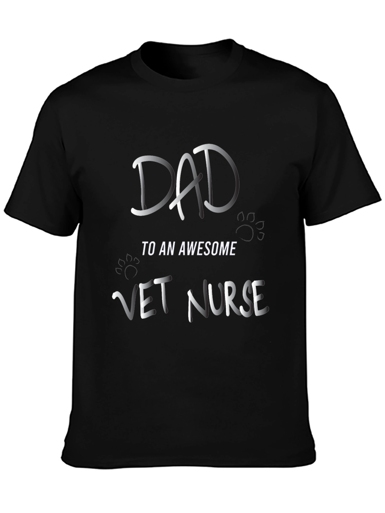 Dad To An Awesome Vet Nurse Black T-Shirt