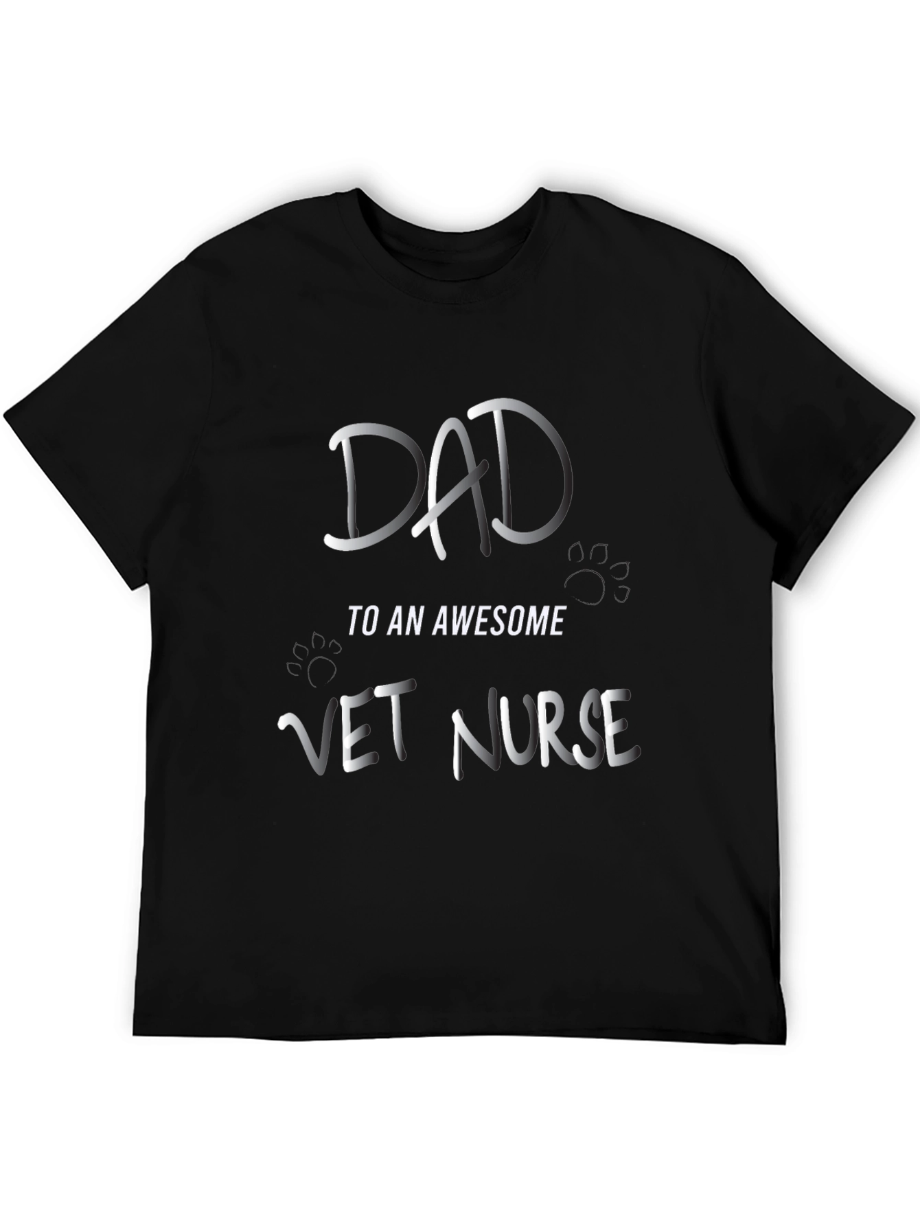 Dad To An Awesome Vet Nurse Black T-Shirt