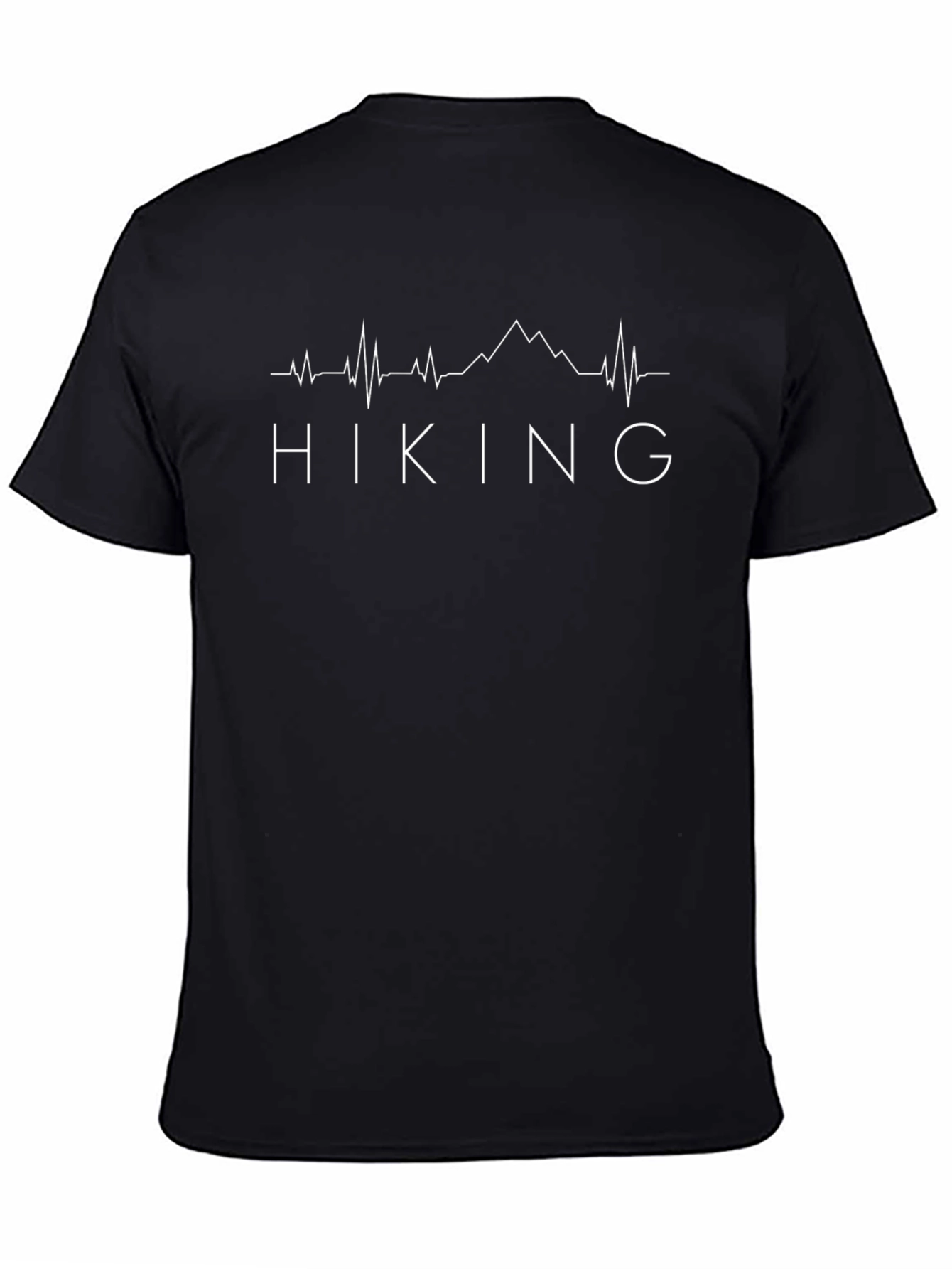 Hiking Heartbeat Graphic T-Shirt - Black