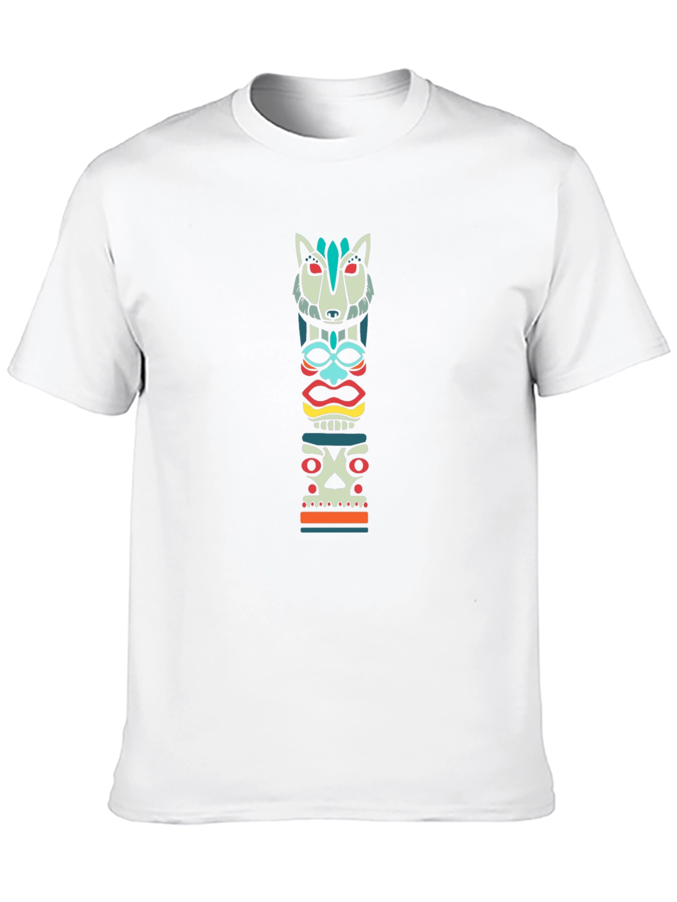 Cool Totem Pole Graphic T-Shirt - Black Cotton Tee