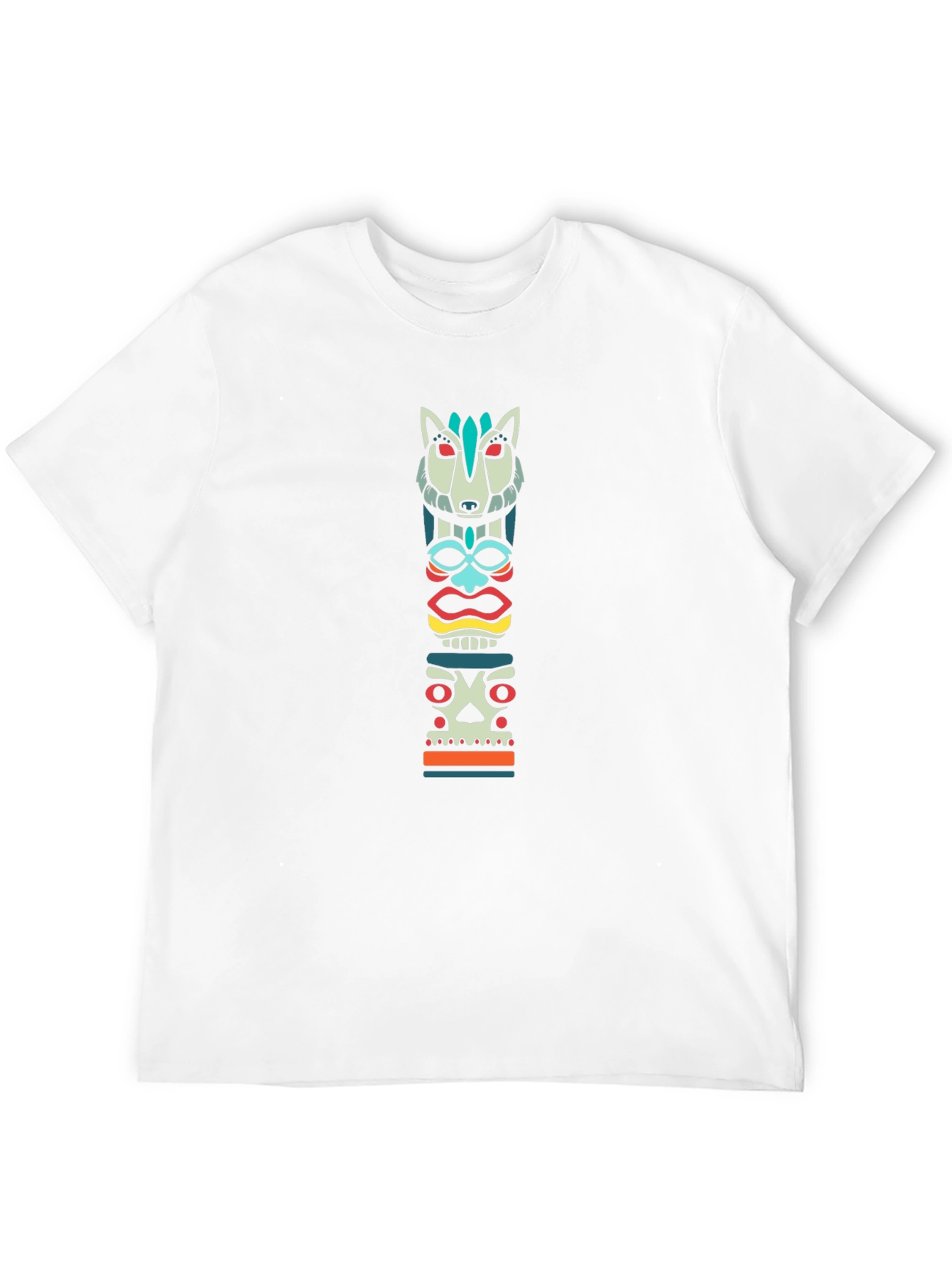 Cool Totem Pole Graphic T-Shirt - Black Cotton Tee