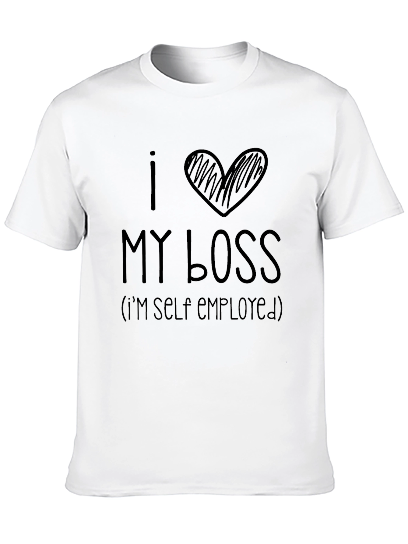 I Heart My Boss Self Employed Black T-Shirt