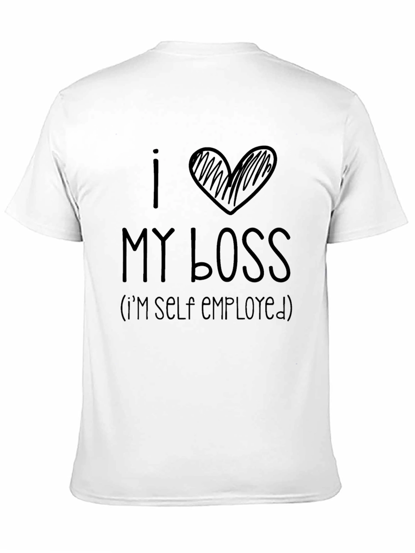 I Heart My Boss Self Employed Black T-Shirt