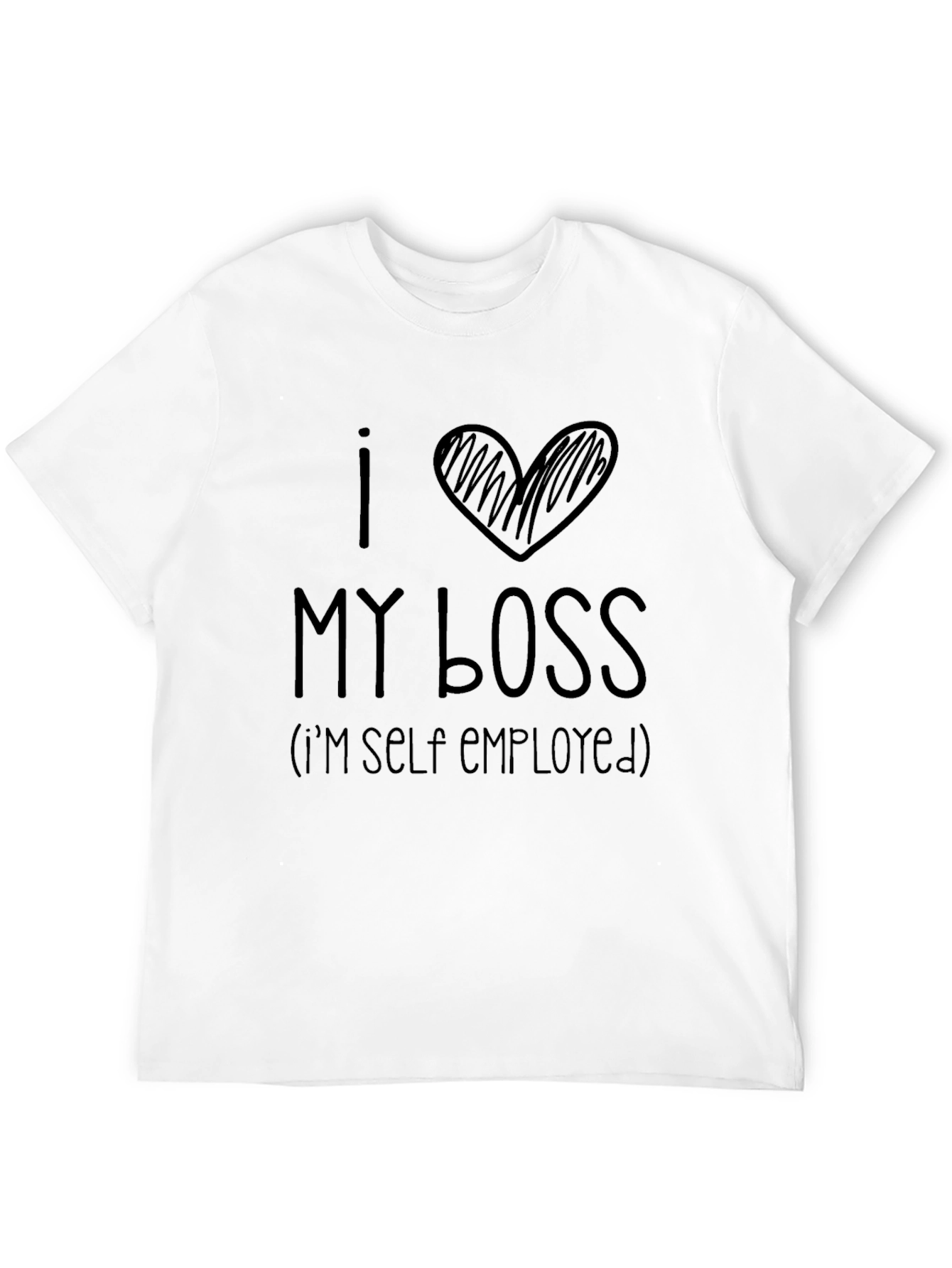 I Heart My Boss Self Employed Black T-Shirt