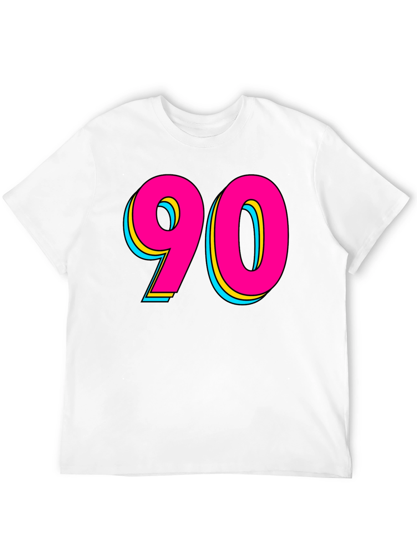 90s Style Graphic Tee - Retro Neon Design