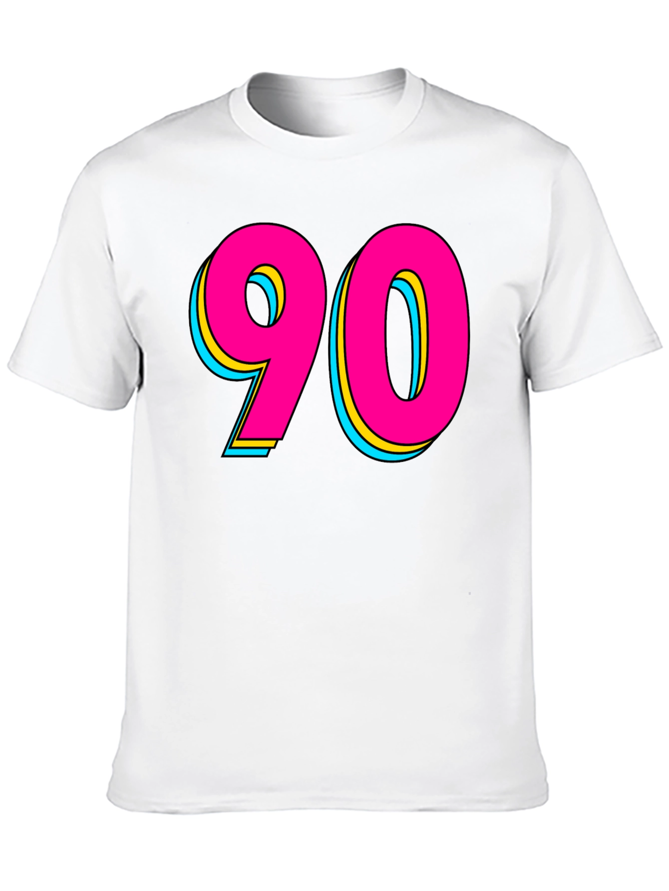 90s Style Graphic Tee - Retro Neon Design