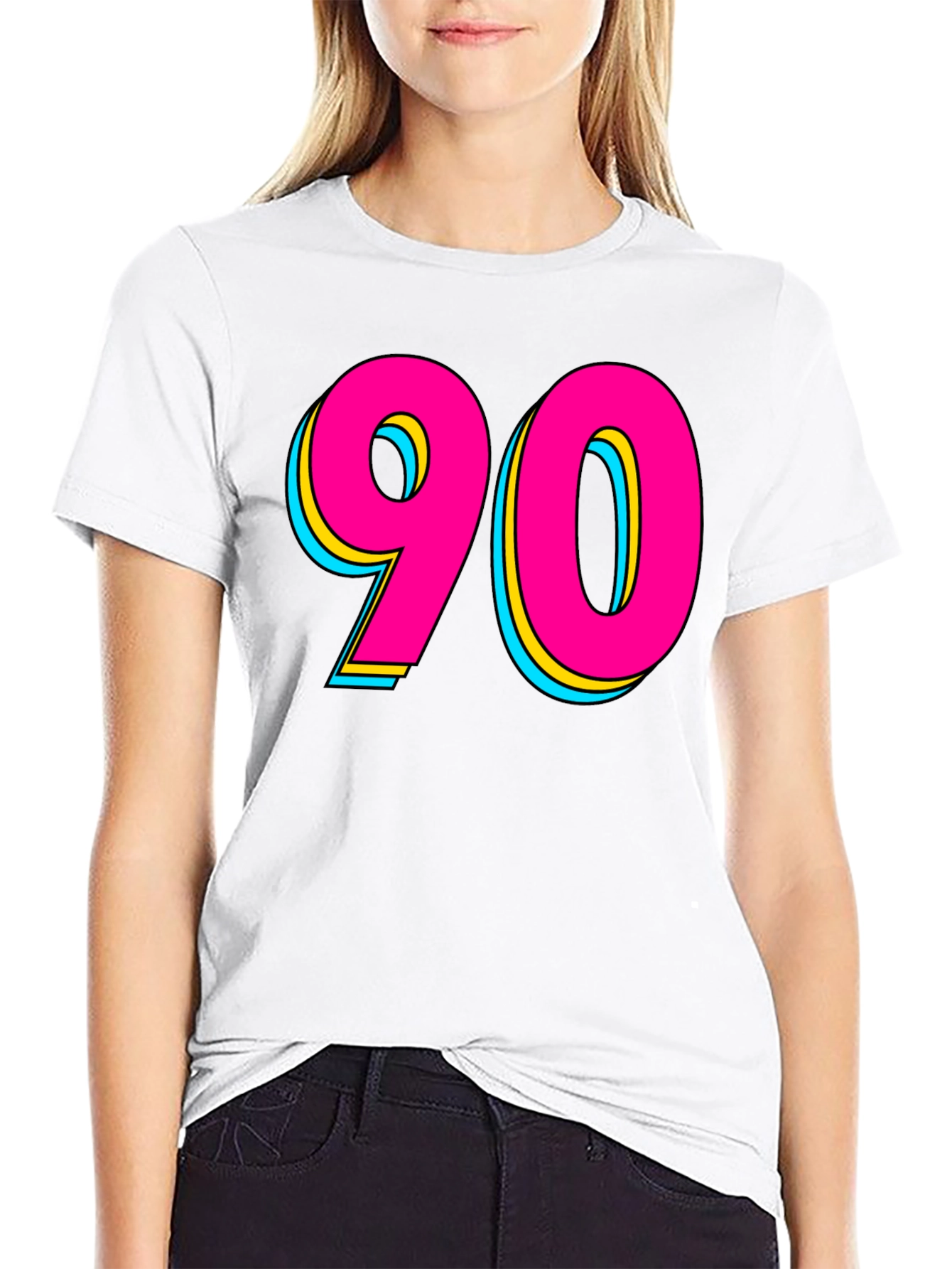 90s Style Graphic Tee - Retro Neon Design