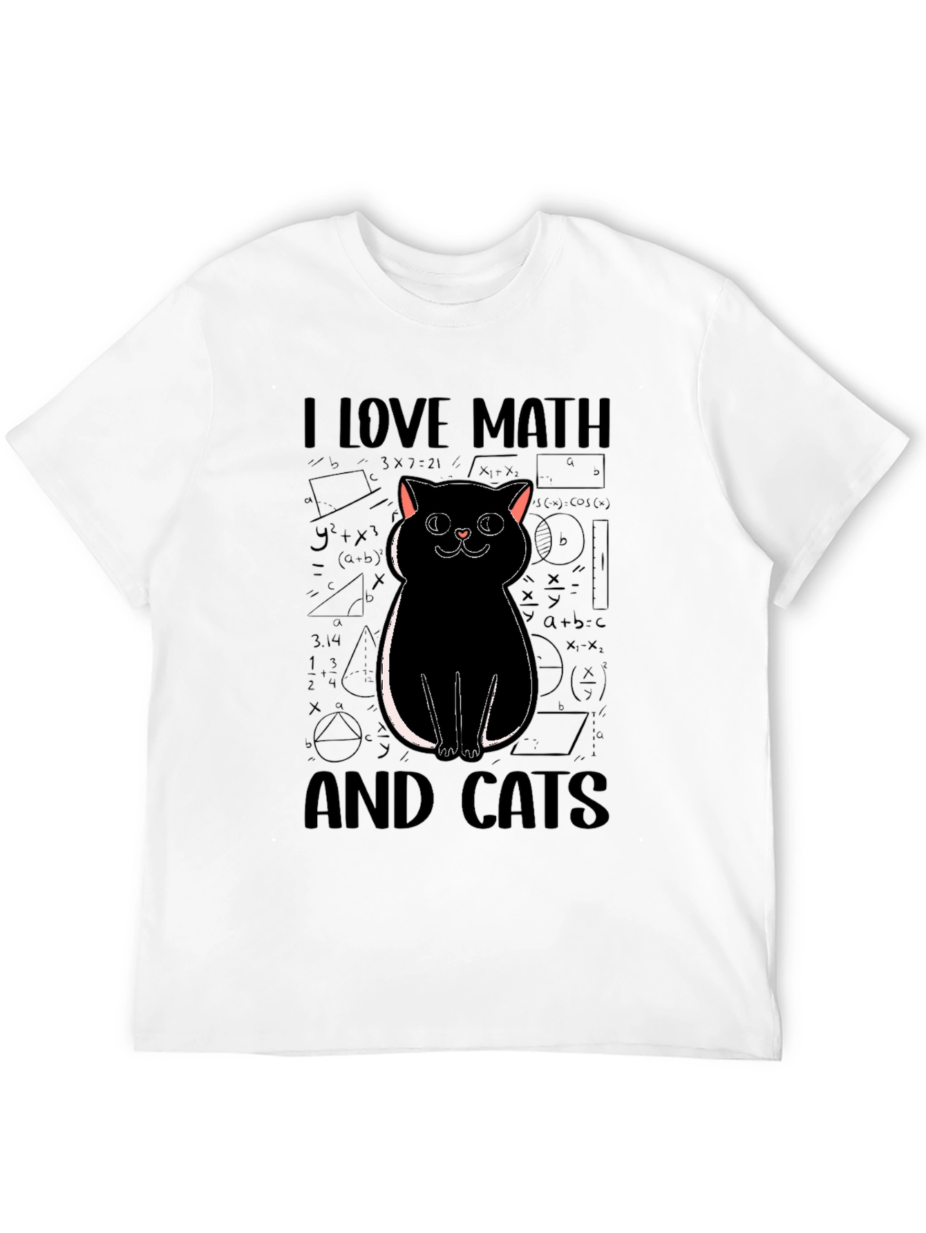 I Love Math And Cats Graphic Tee