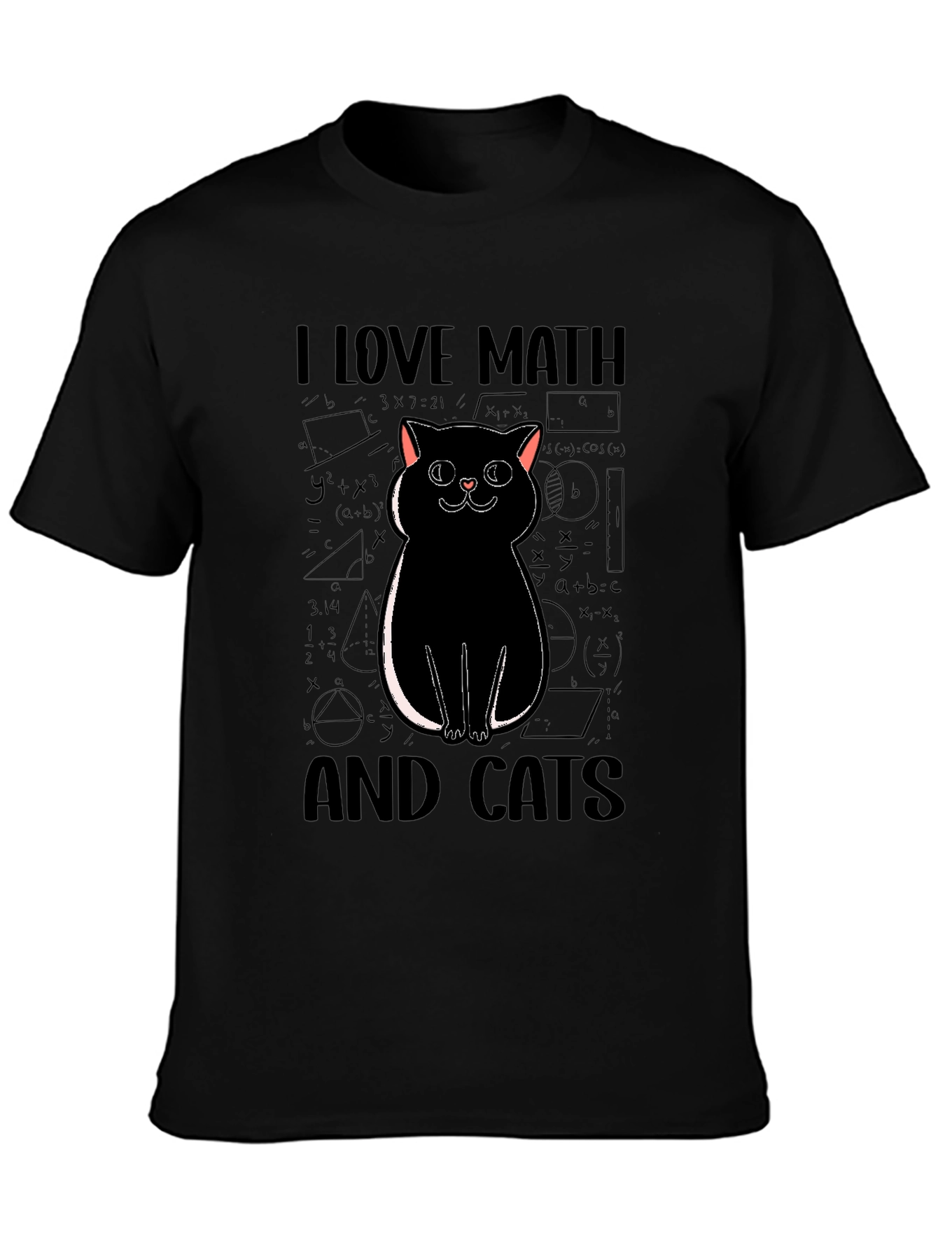I Love Math And Cats Graphic Tee