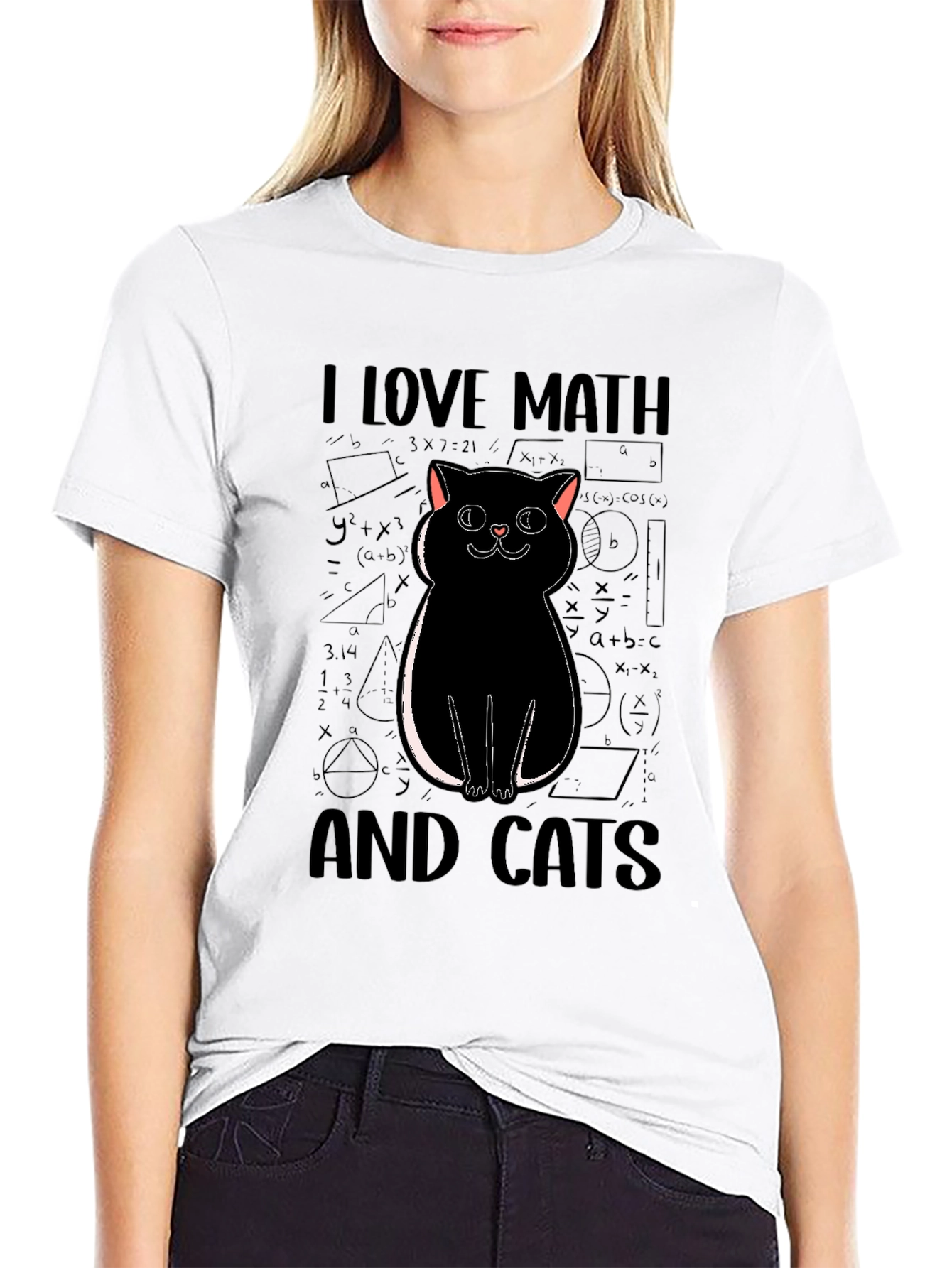 I Love Math And Cats Graphic Tee