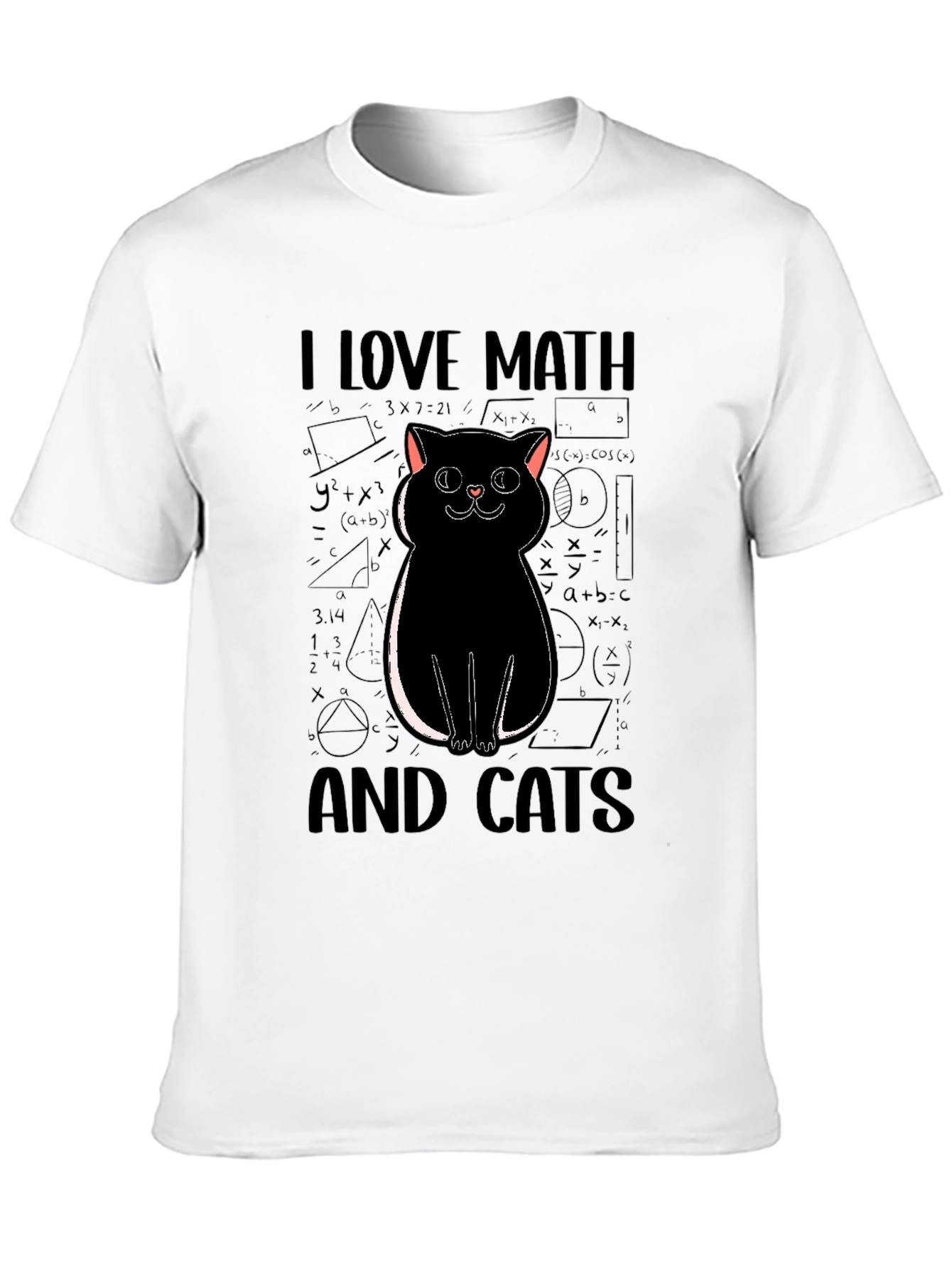 I Love Math And Cats Graphic Tee