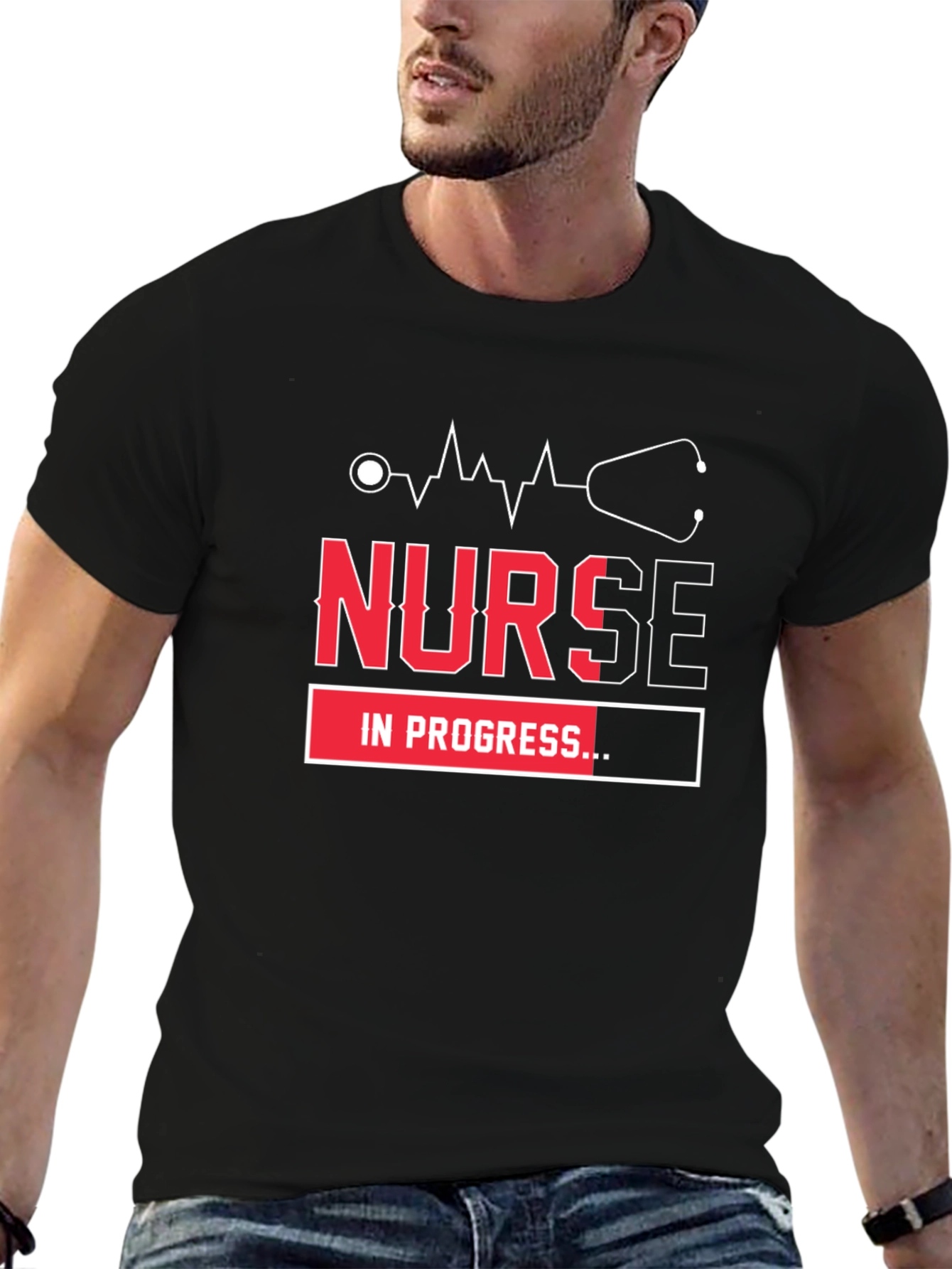 Nurse in Progress Graphic T-Shirt - Black
