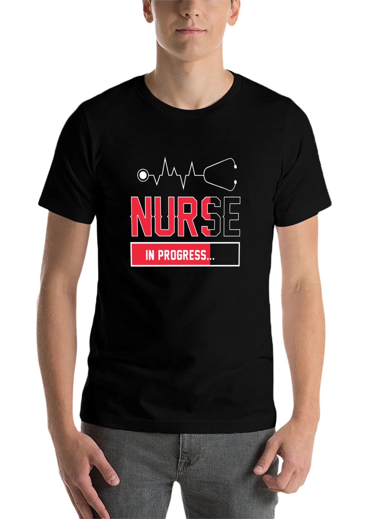 Nurse in Progress Graphic T-Shirt - Black