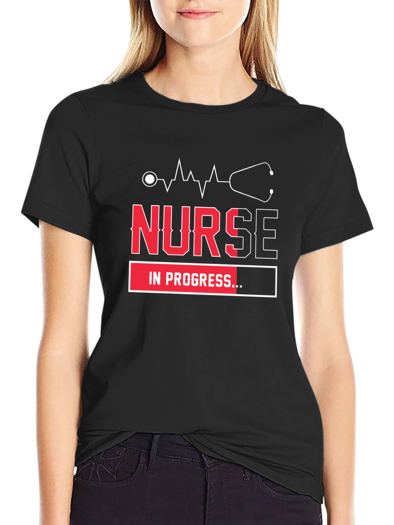 Nurse in Progress Graphic T-Shirt - Black