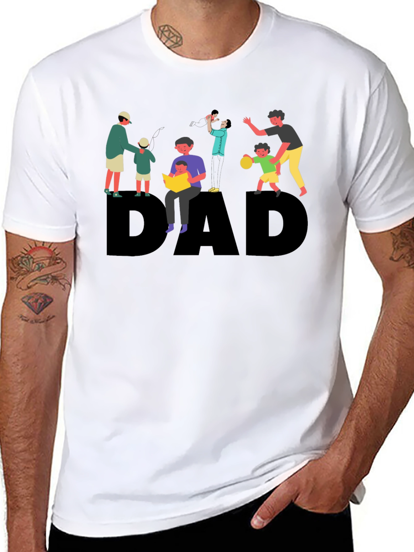 Dad Graphic Print Black T-Shirt