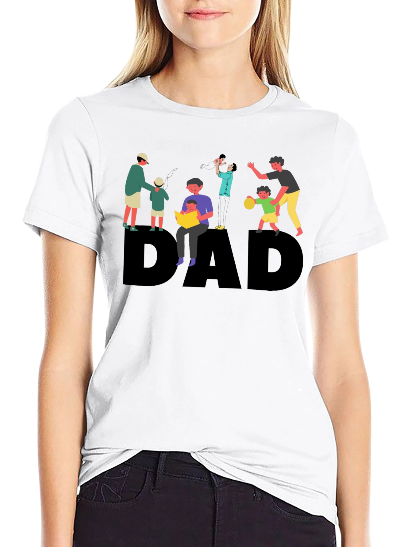 Dad Graphic Print Black T-Shirt