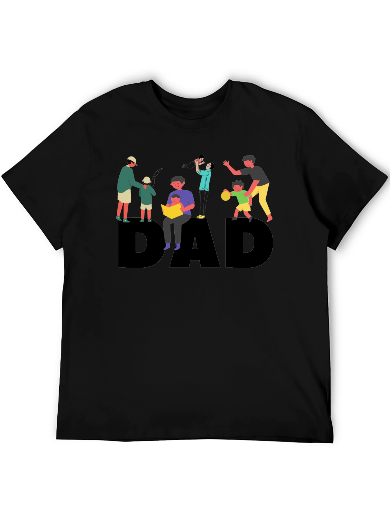 Dad Graphic Print Black T-Shirt