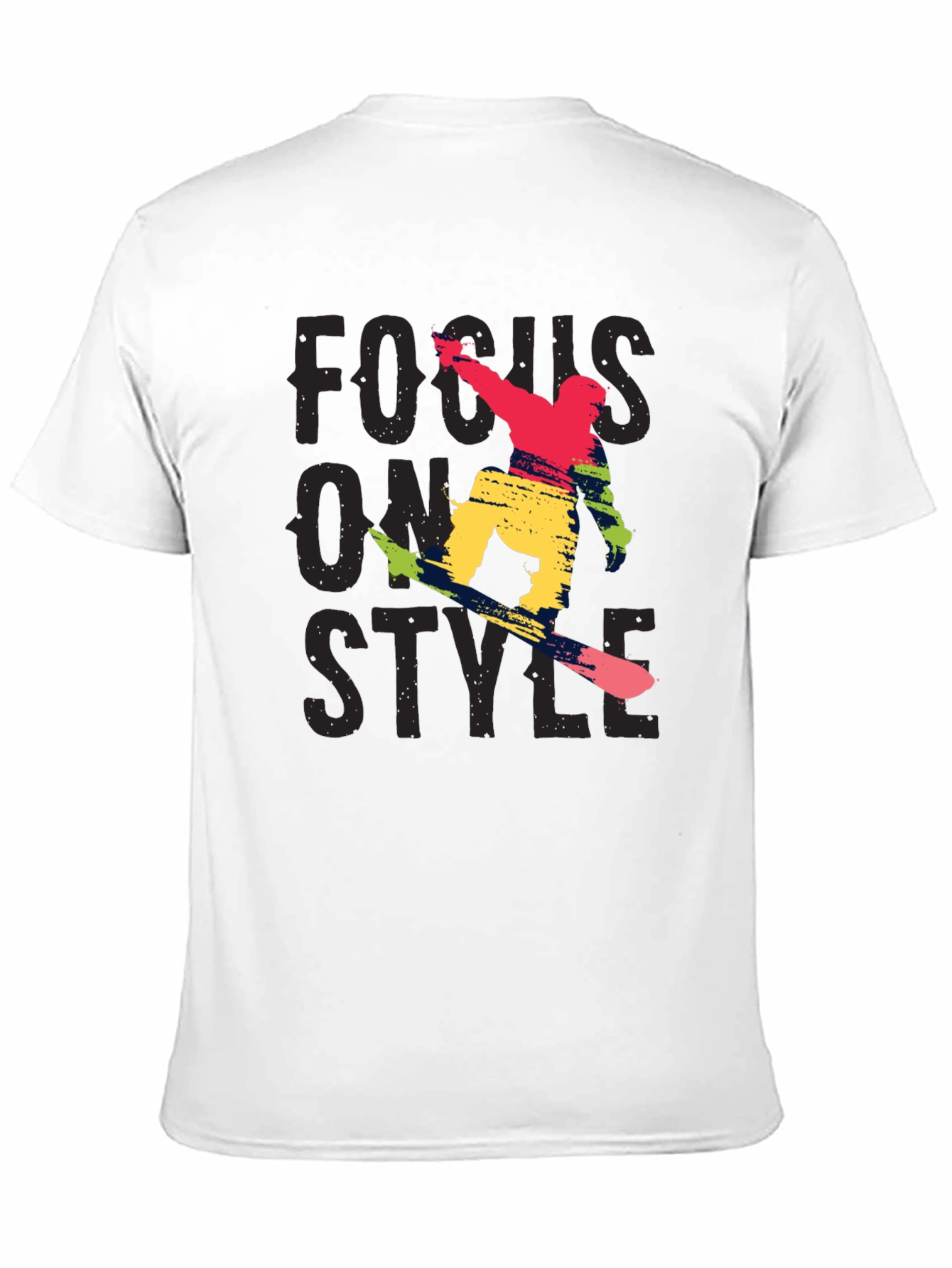Focus On Style Graphic Tee - Black Cotton T-Shirt
