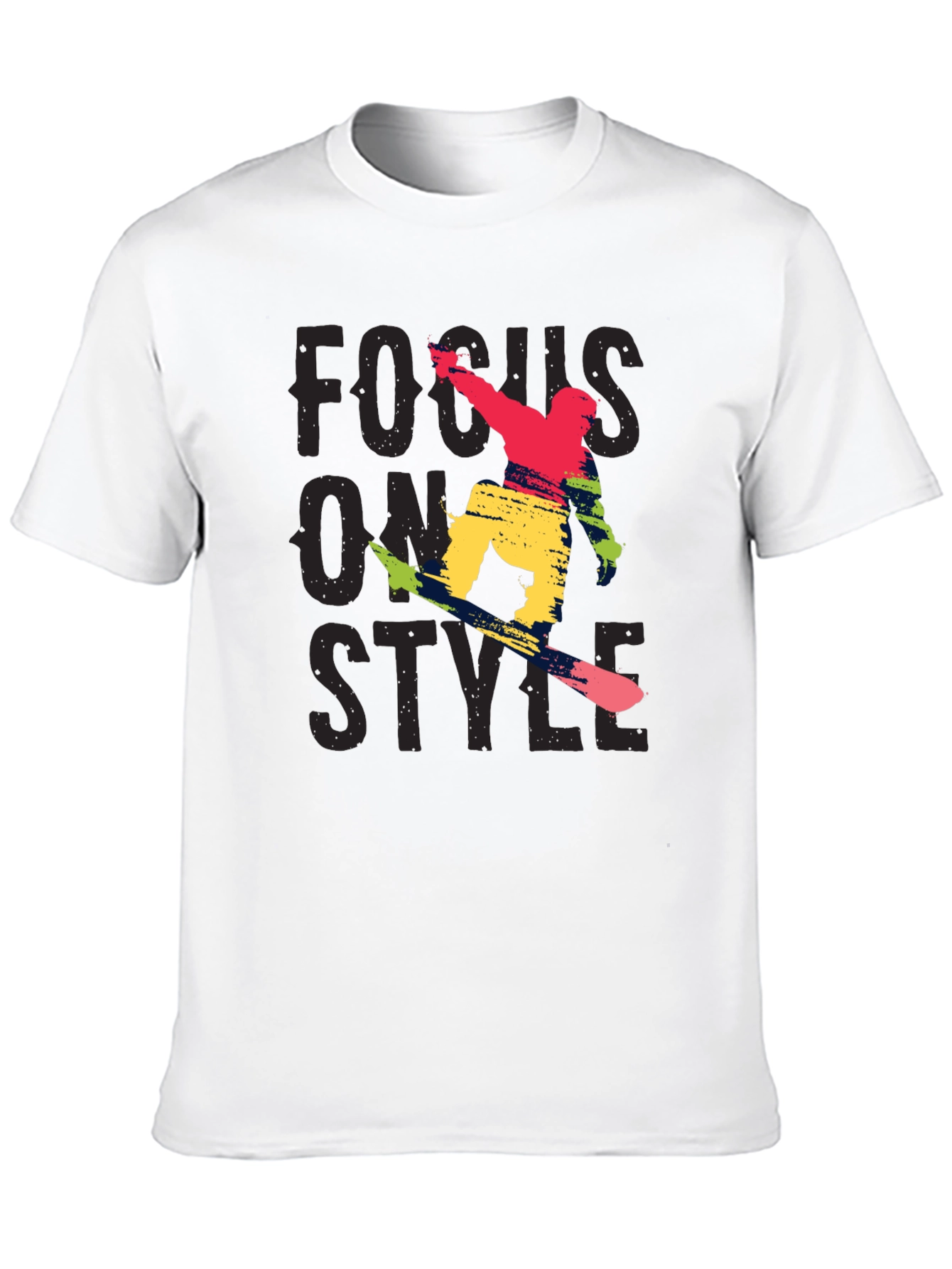 Focus On Style Graphic Tee - Black Cotton T-Shirt