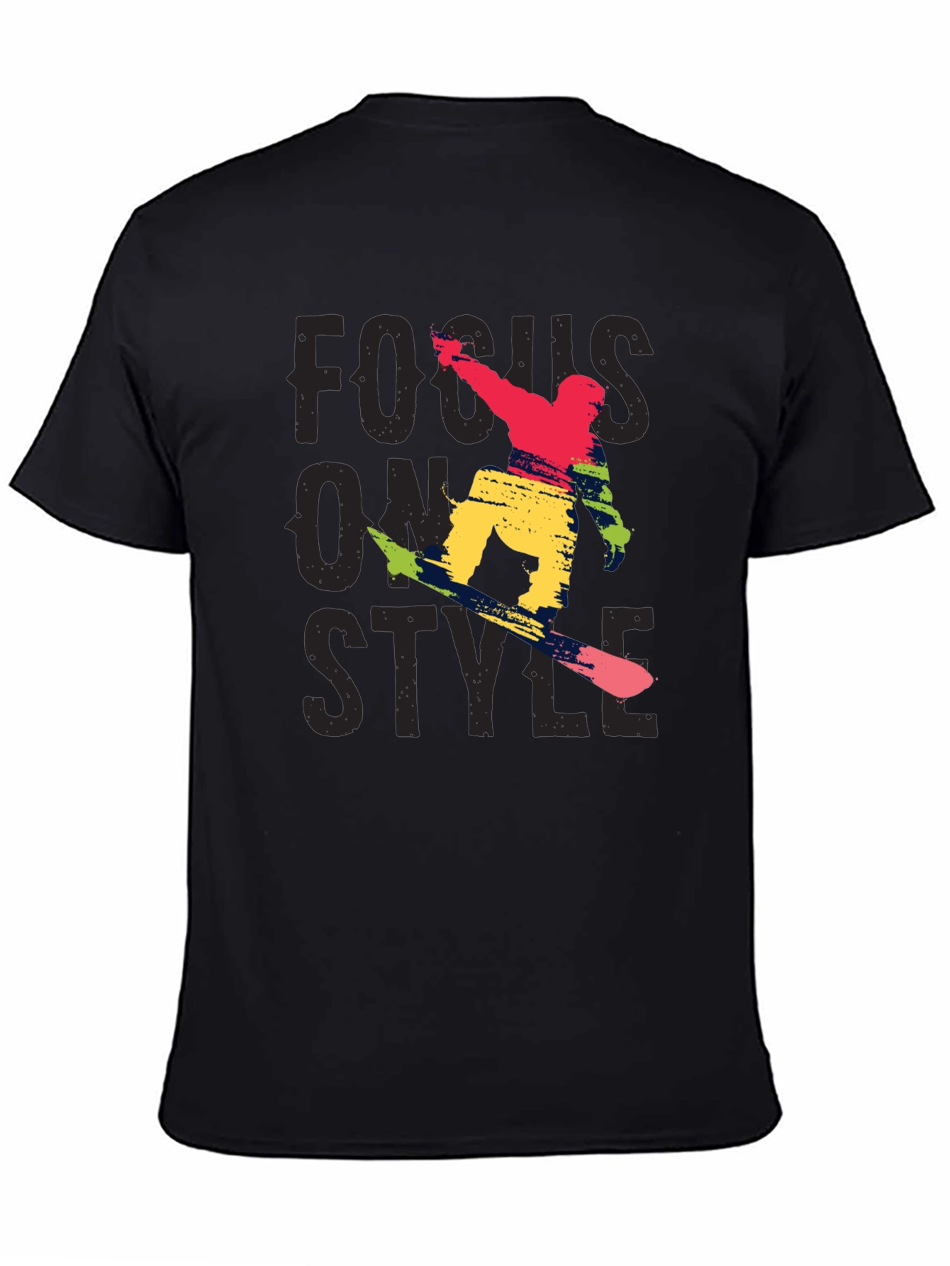 Focus On Style Graphic Tee - Black Cotton T-Shirt