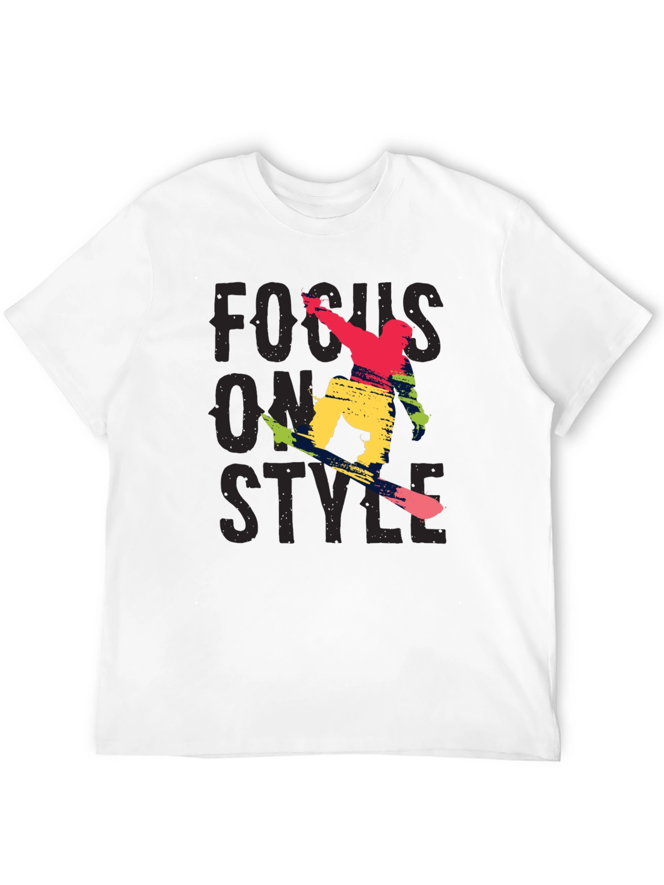Focus On Style Graphic Tee - Black Cotton T-Shirt