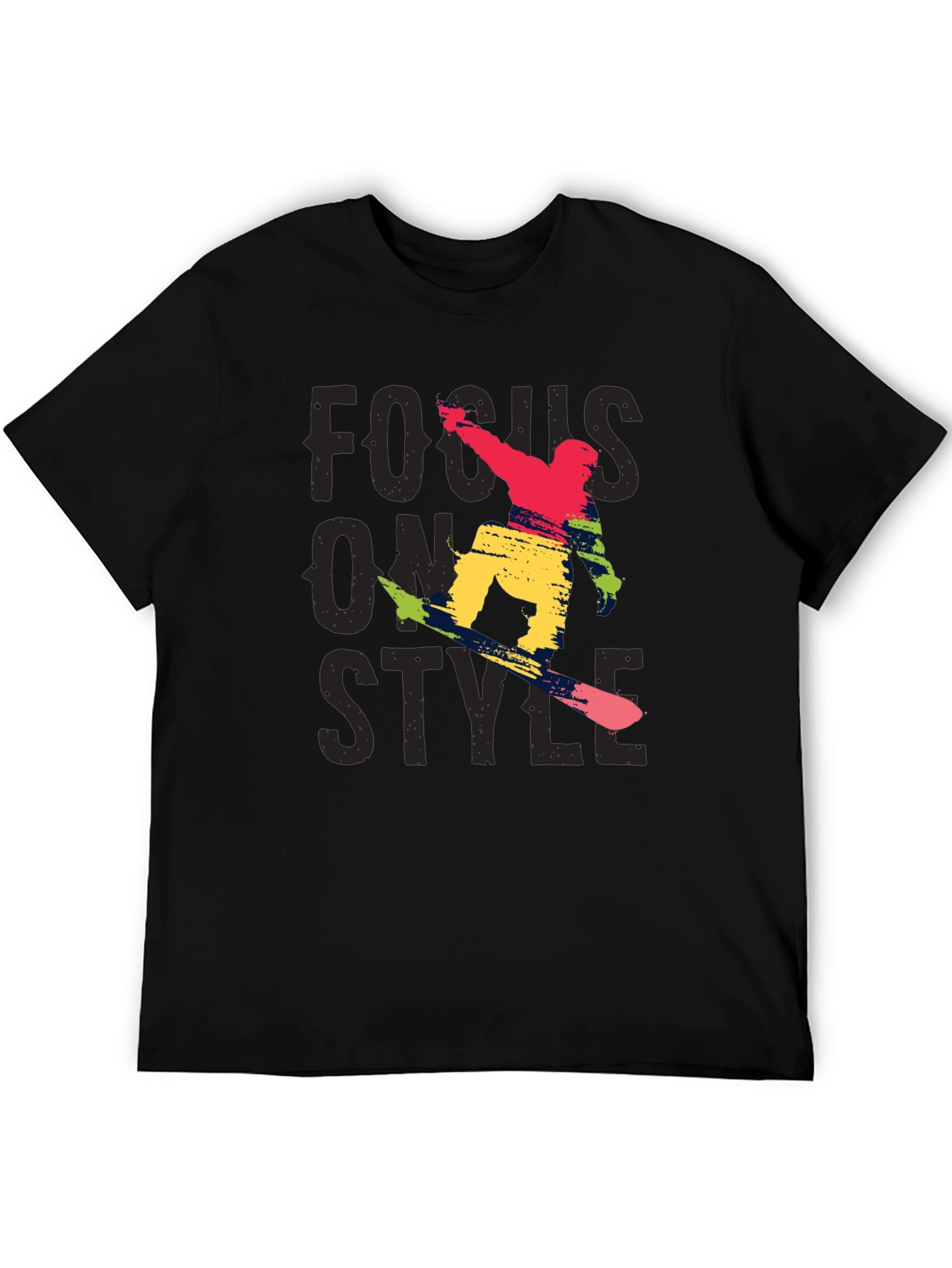 Focus On Style Graphic Tee - Black Cotton T-Shirt