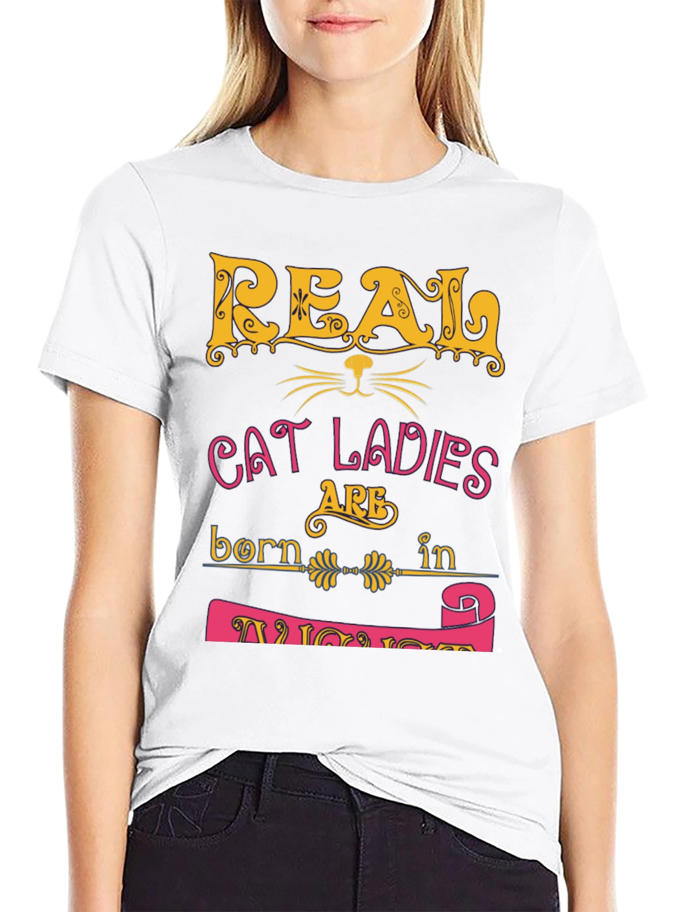 Real Cat Ladies Born in November Graphic T-Shirt