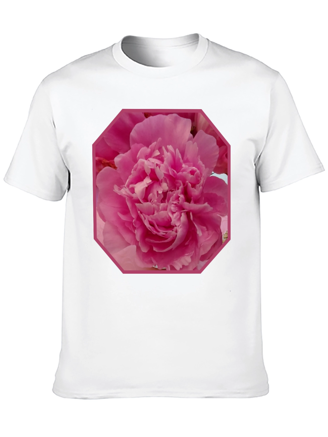 Pink Flower Graphic Tee - Stylish Mens Black T-Shirt