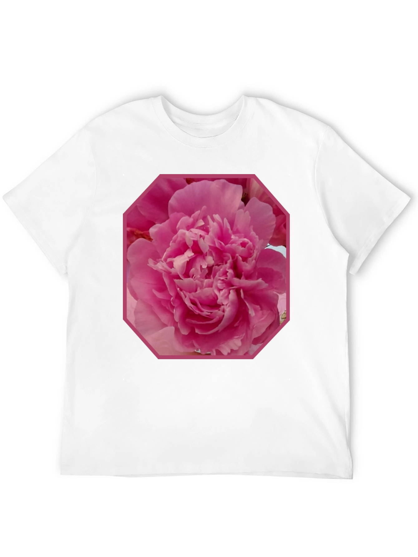 Pink Flower Graphic Tee - Stylish Mens Black T-Shirt
