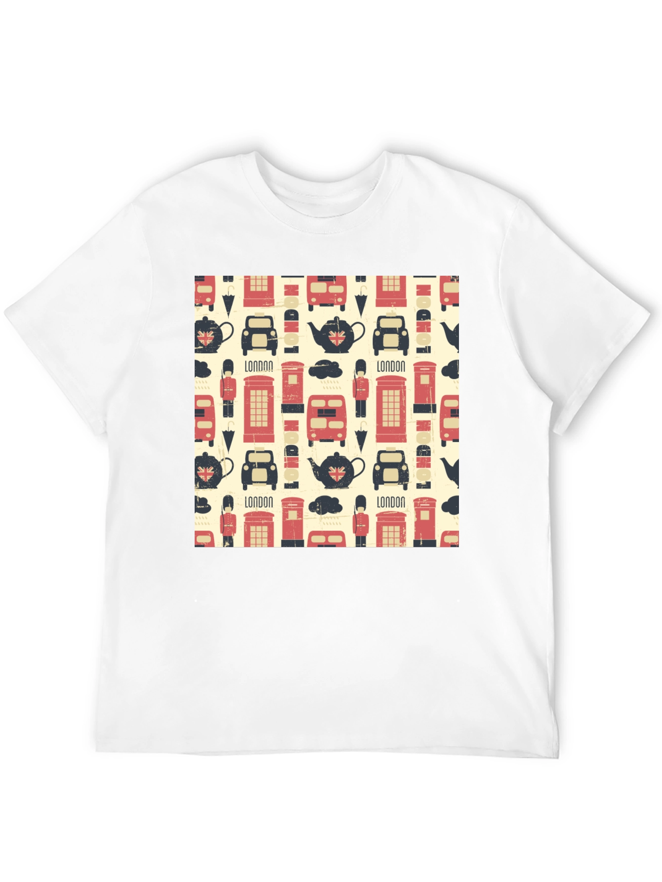 London Pattern Black T-Shirt