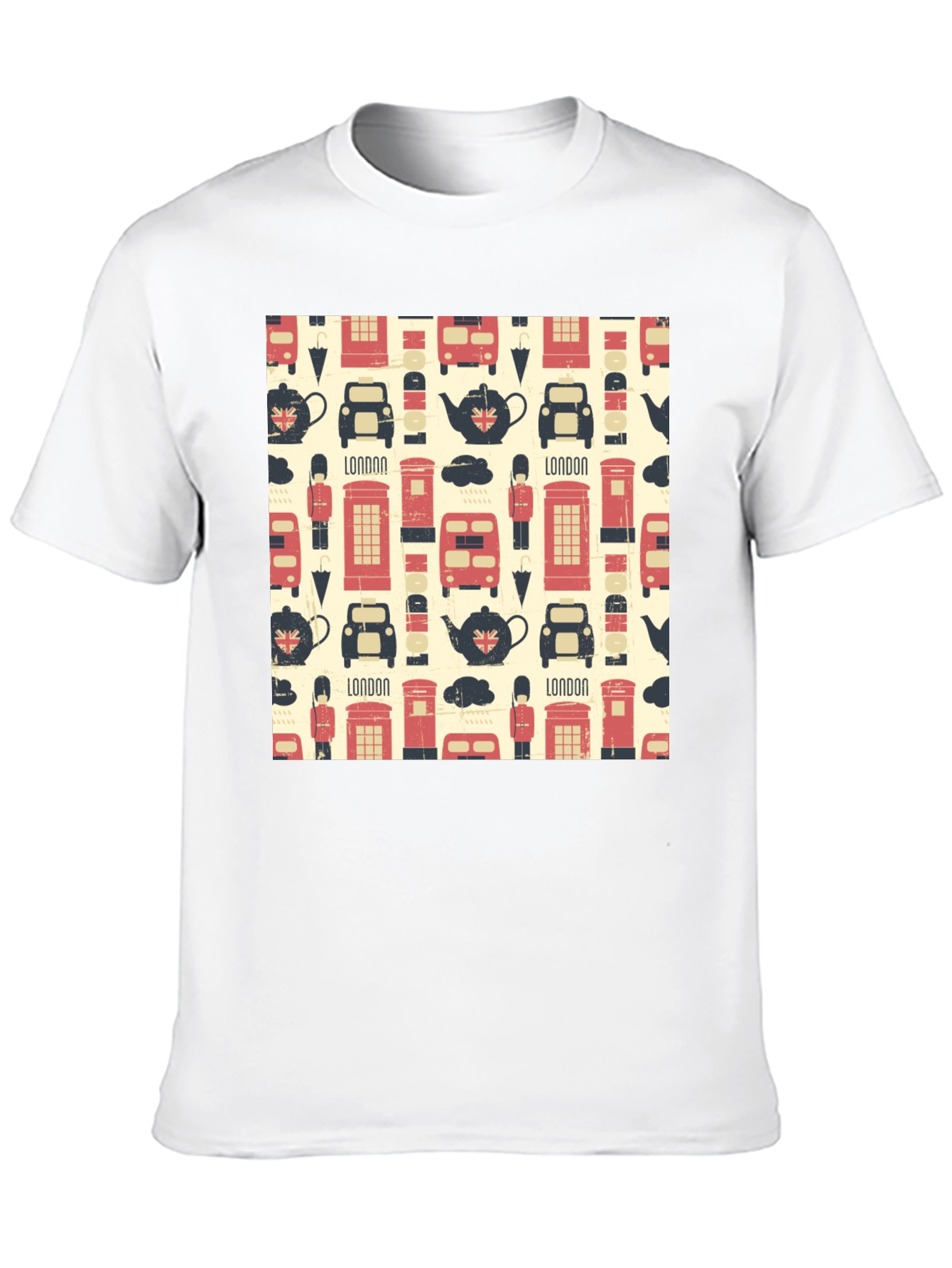 London Pattern Black T-Shirt