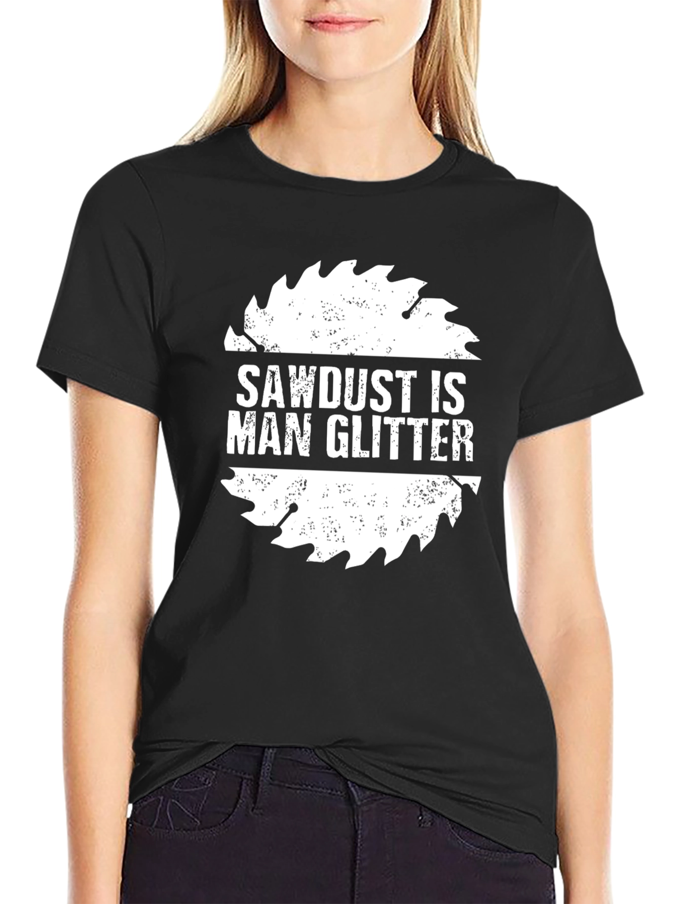 Sawdust is Man Glitter Black T-Shirt