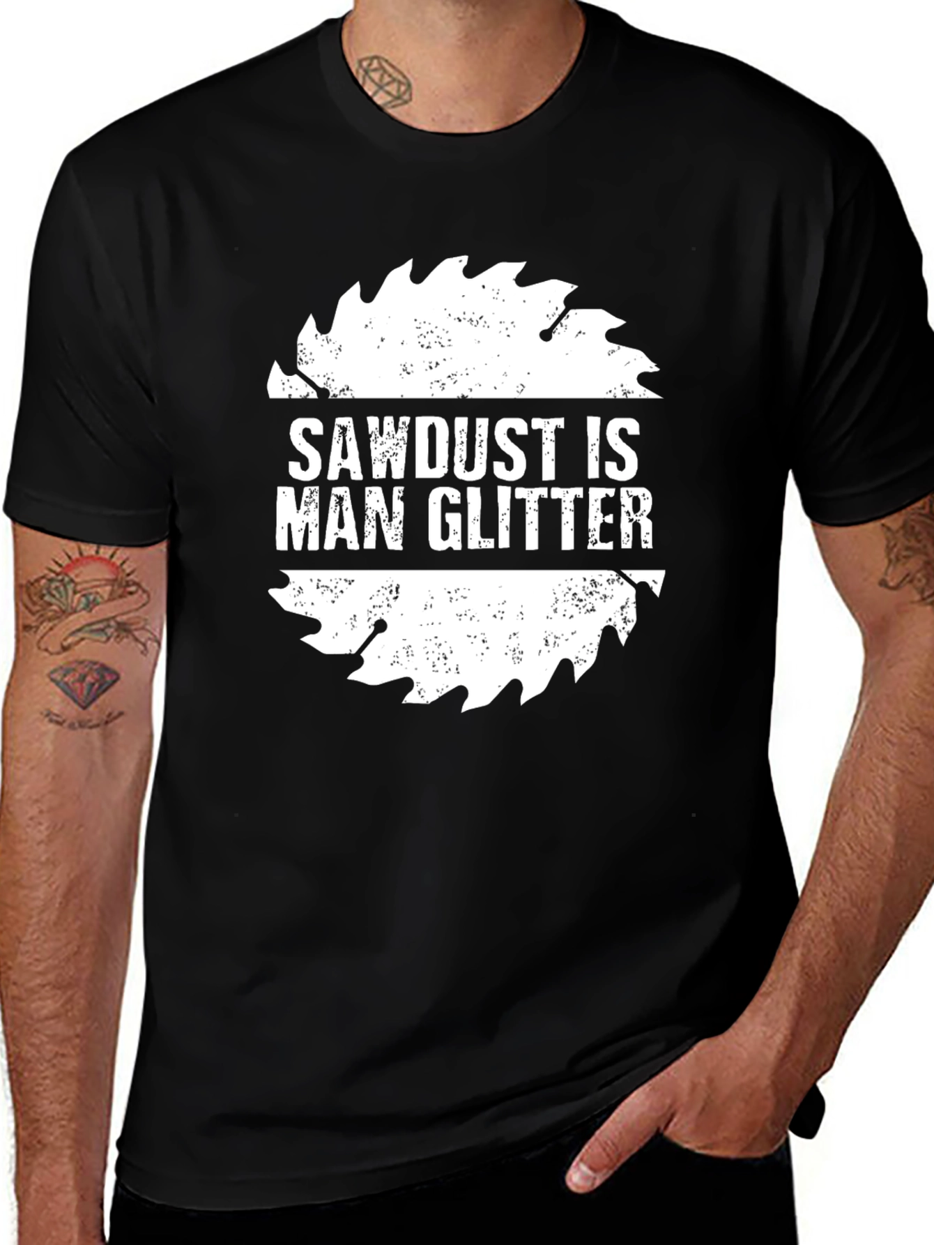 Sawdust is Man Glitter Black T-Shirt