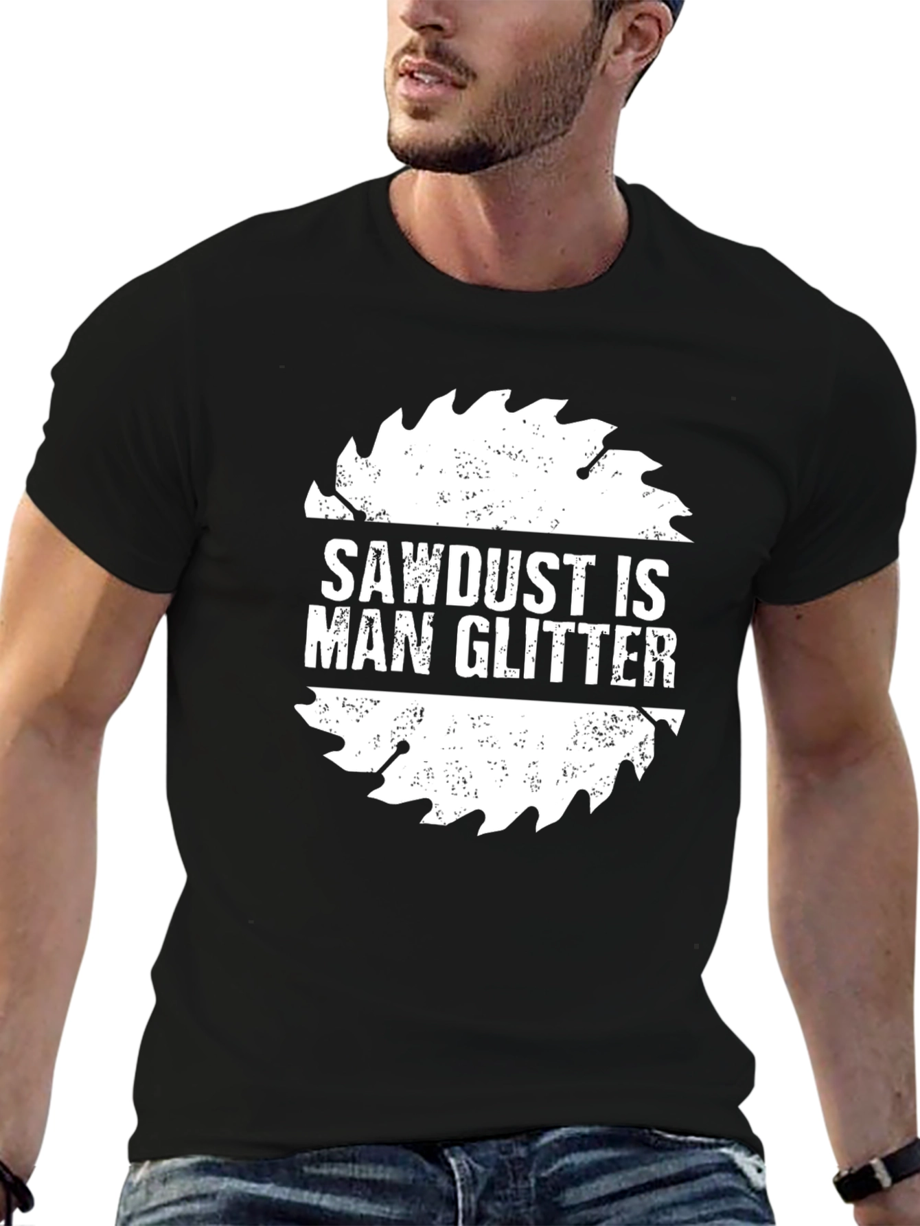 Sawdust is Man Glitter Black T-Shirt