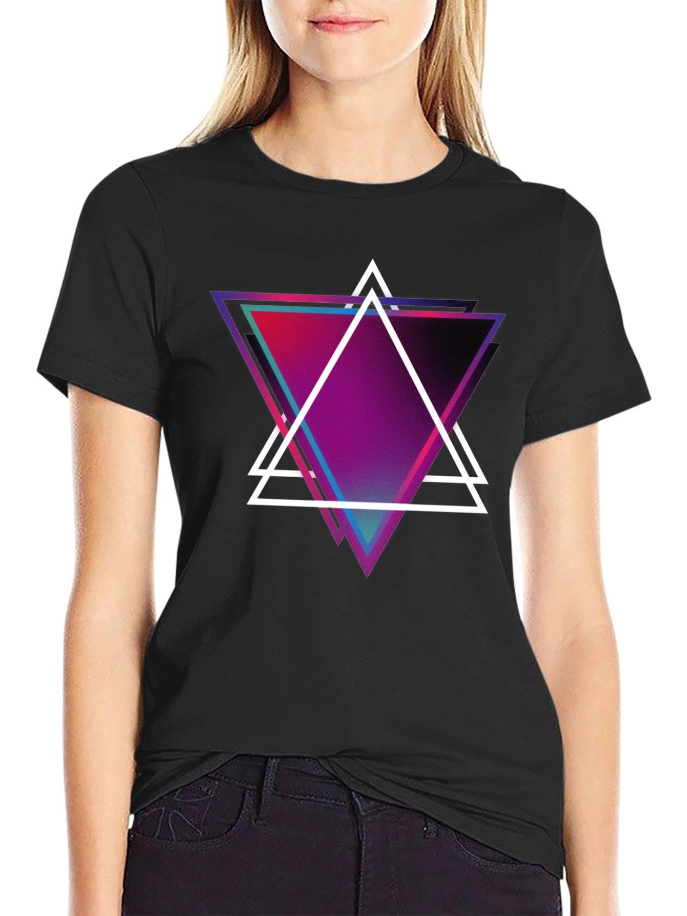 Geometric Triangle Graphic Tee - Modern Design