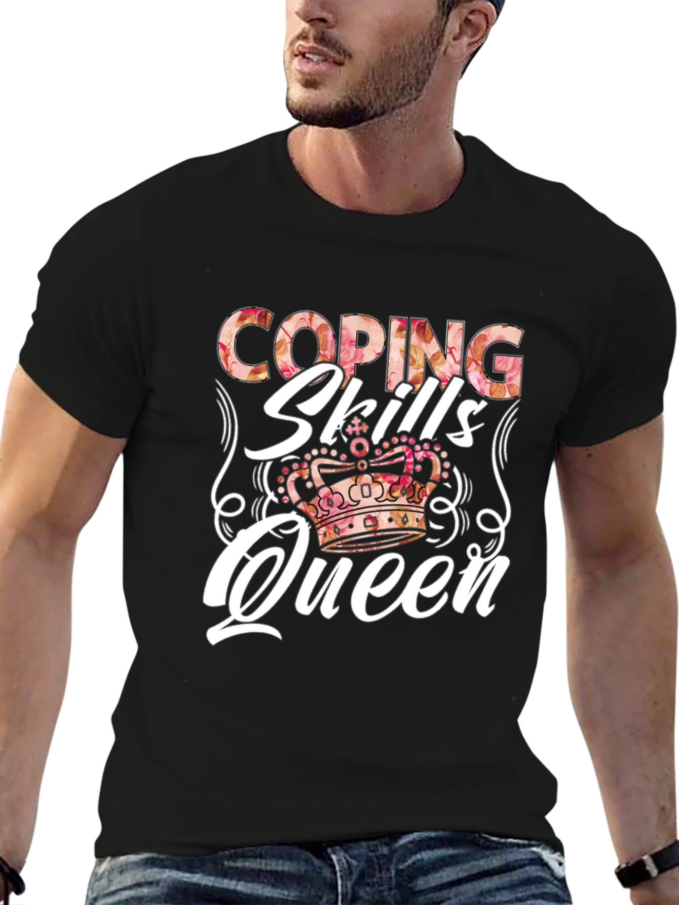 Coping Skills Queen T-Shirt Black