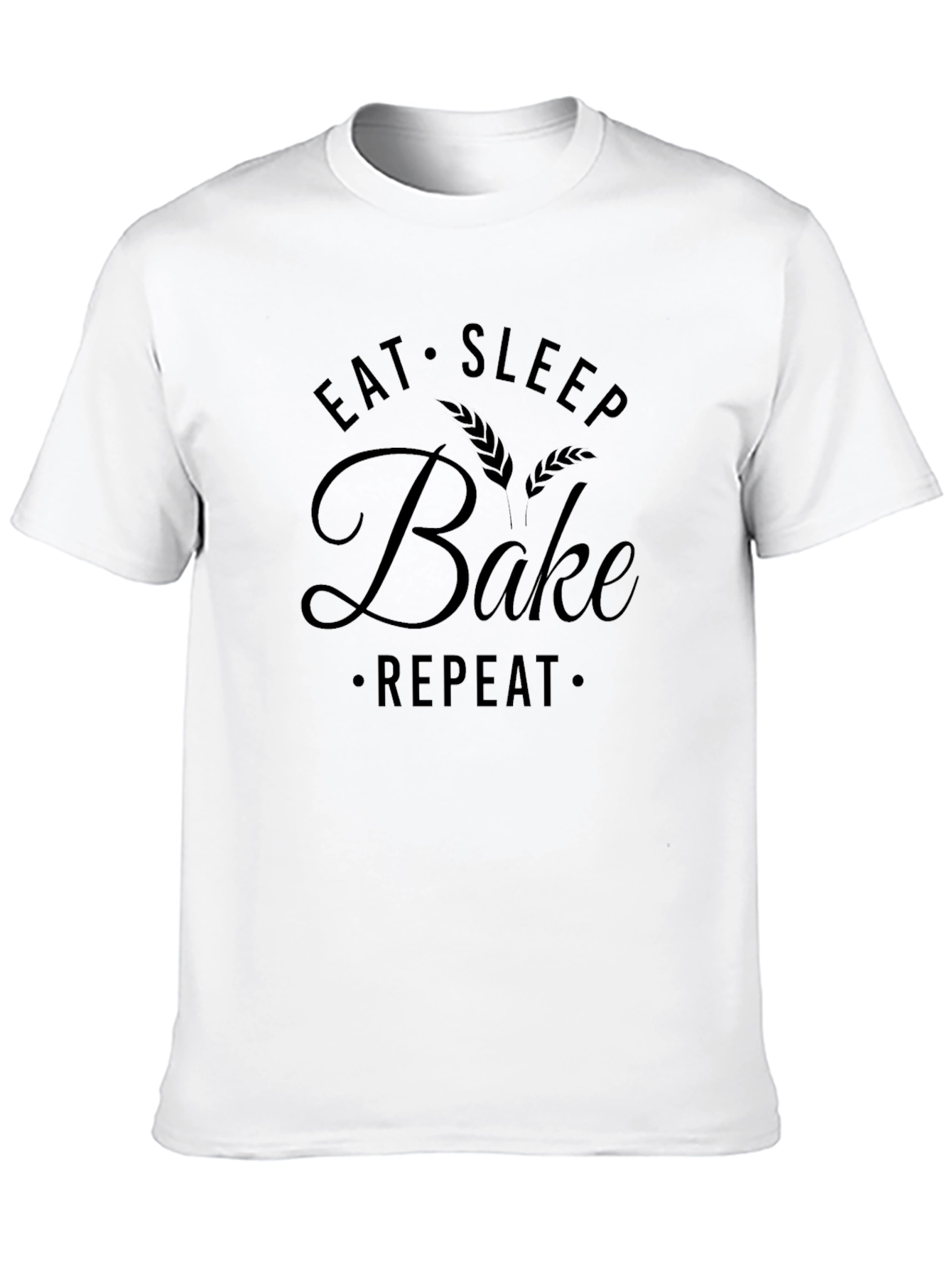 Eat Sleep Bake Repeat Black Graphic T-Shirt
