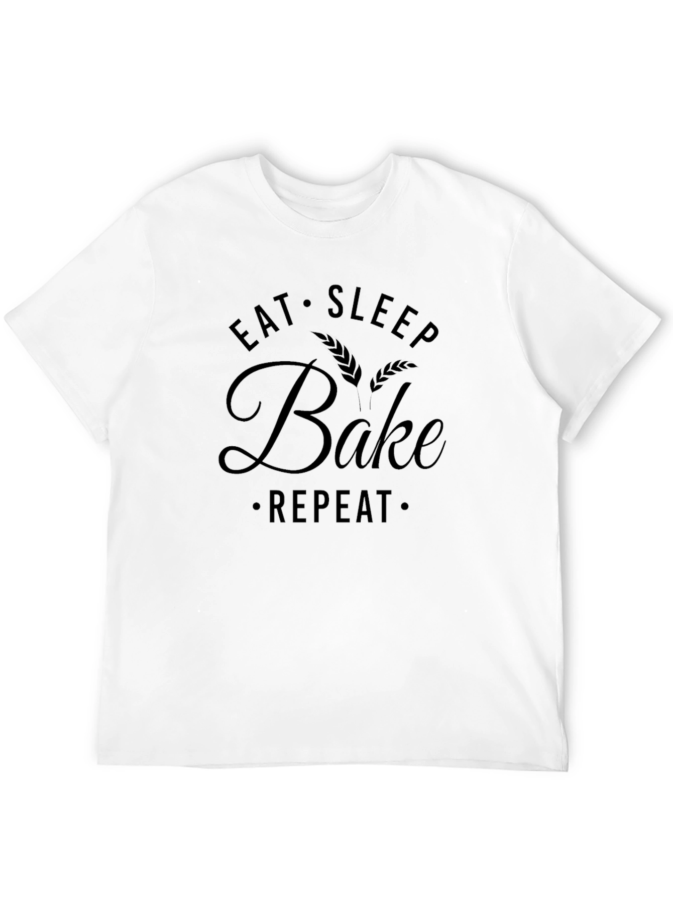 Eat Sleep Bake Repeat Black Graphic T-Shirt