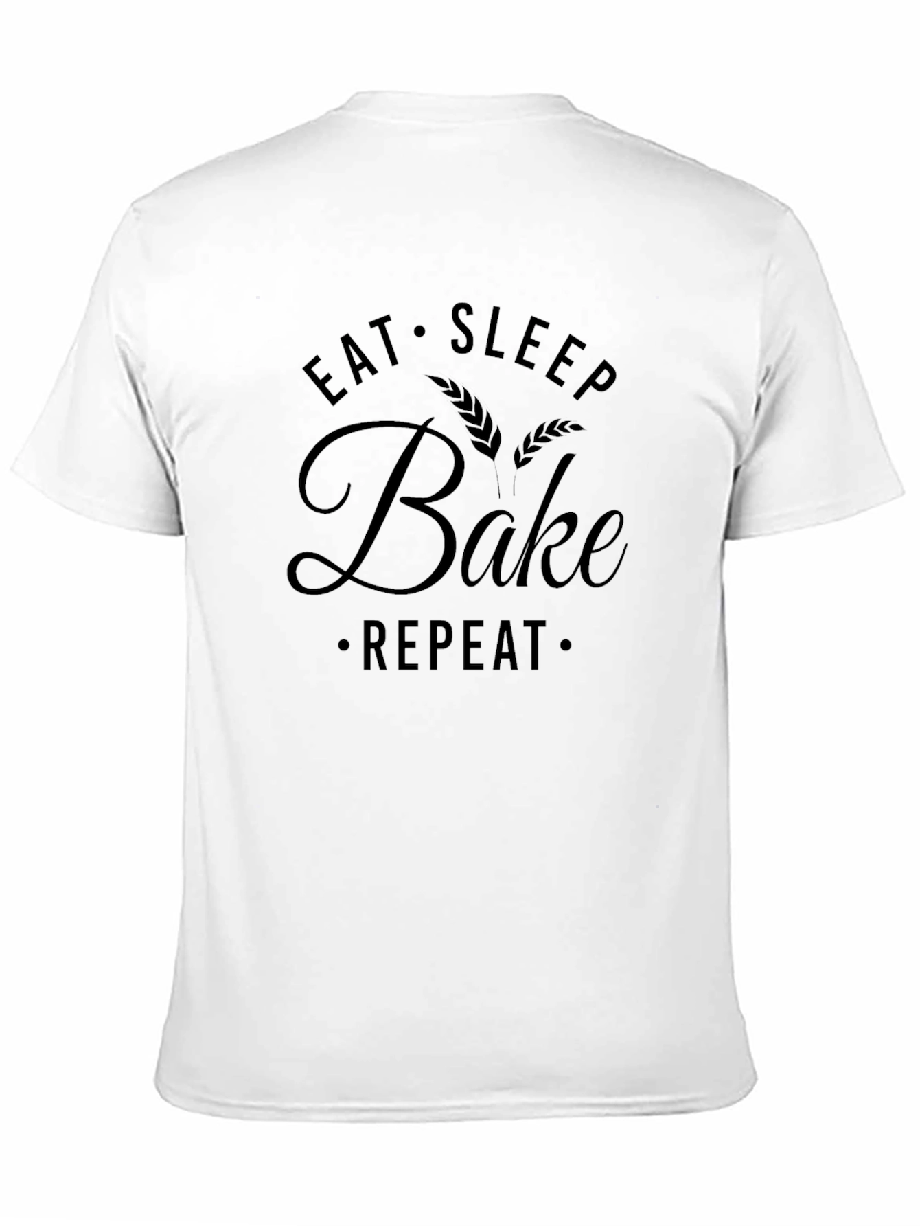 Eat Sleep Bake Repeat Black Graphic T-Shirt