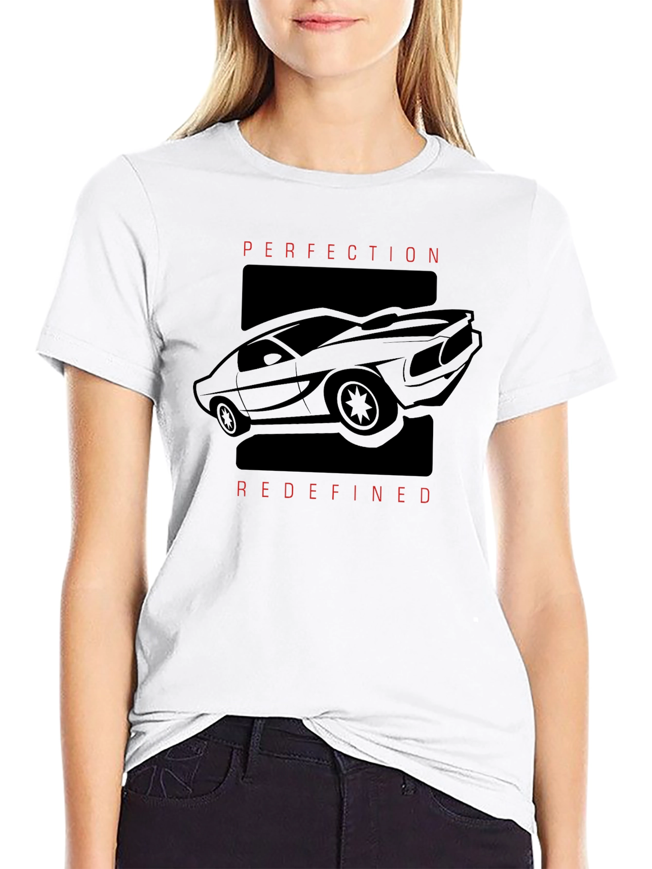 Perfection Redefined Car Graphic Black T-Shirt