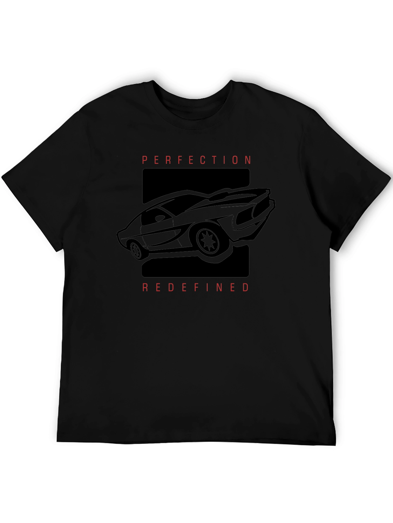 Perfection Redefined Car Graphic Black T-Shirt