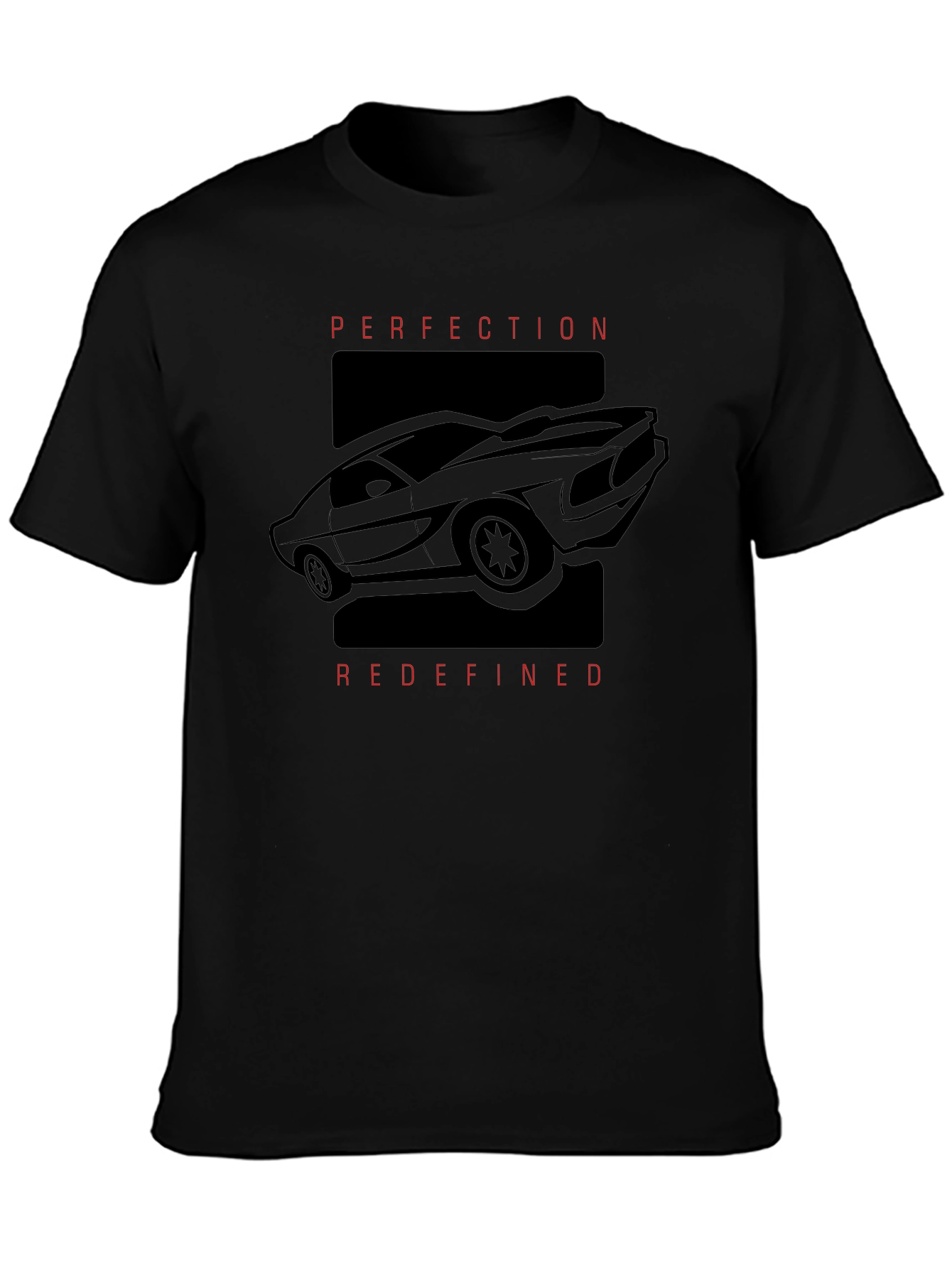 Perfection Redefined Car Graphic Black T-Shirt