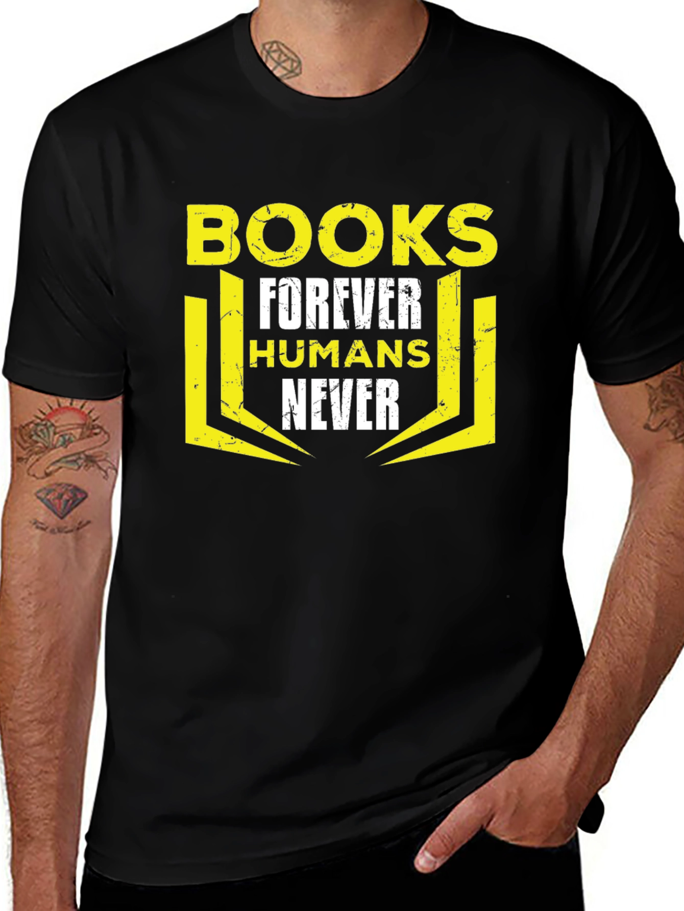 Books Forever Humans Never Graphic T-Shirt