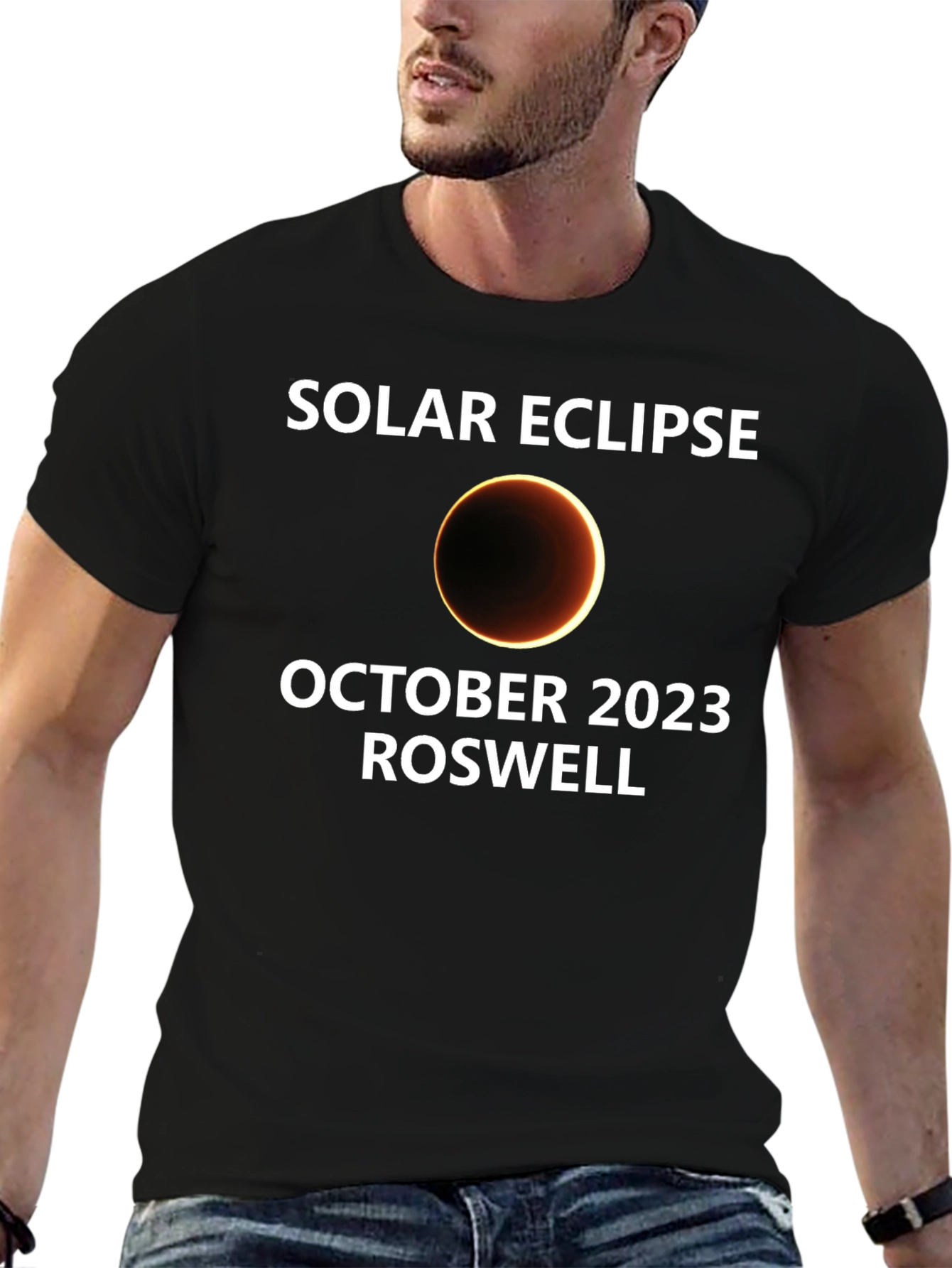 Solar Eclipse Roswell October 2023 Black T-Shirt