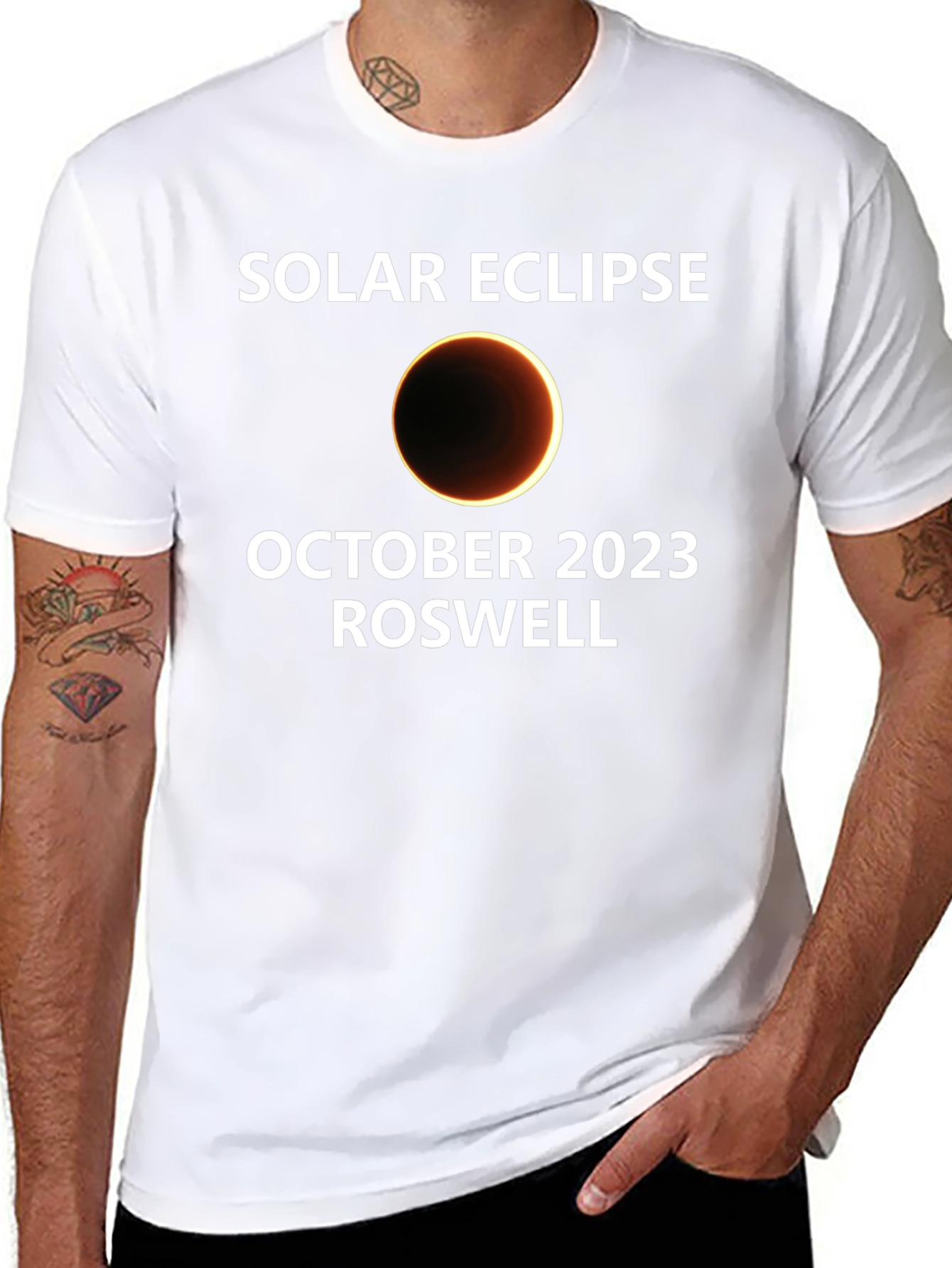 Solar Eclipse Roswell October 2023 Black T-Shirt